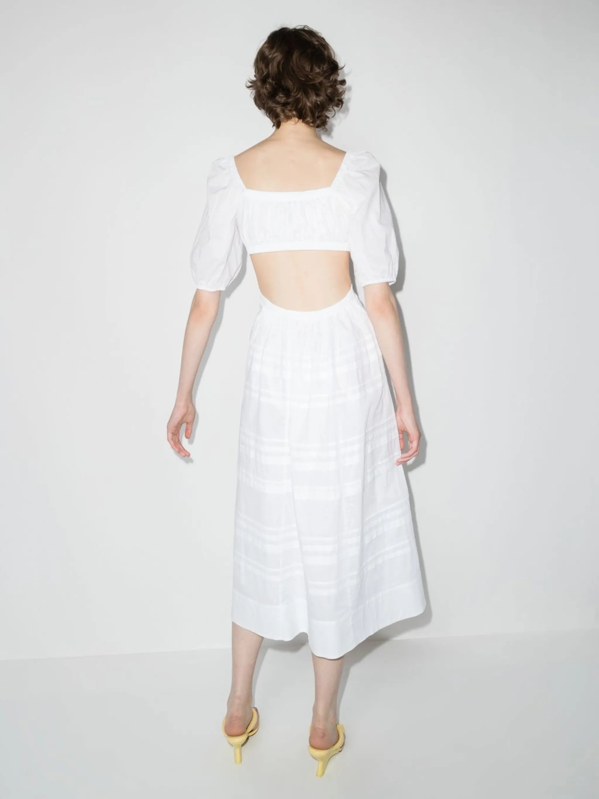cut-out tiered midi dress