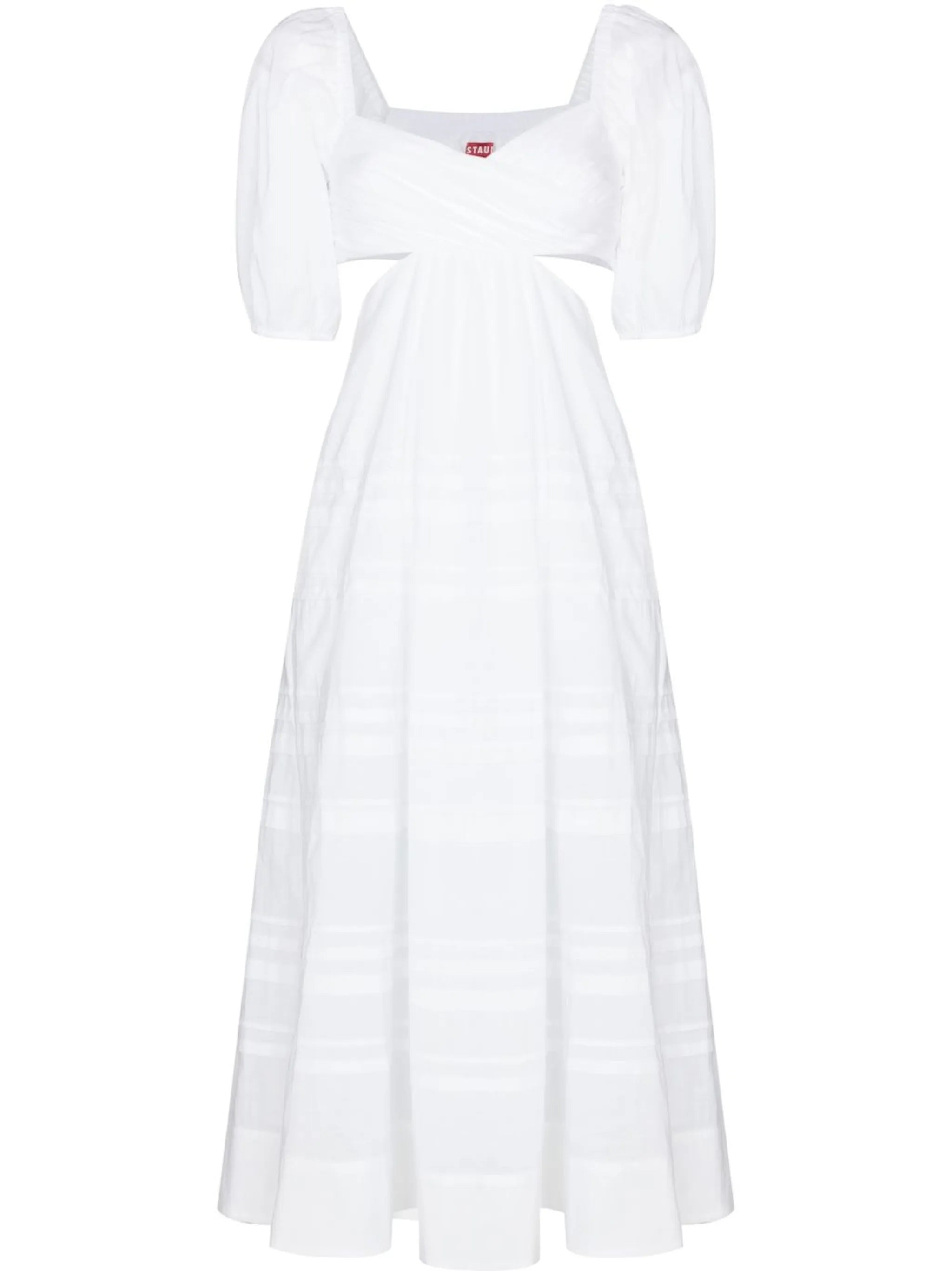 cut-out tiered midi dress