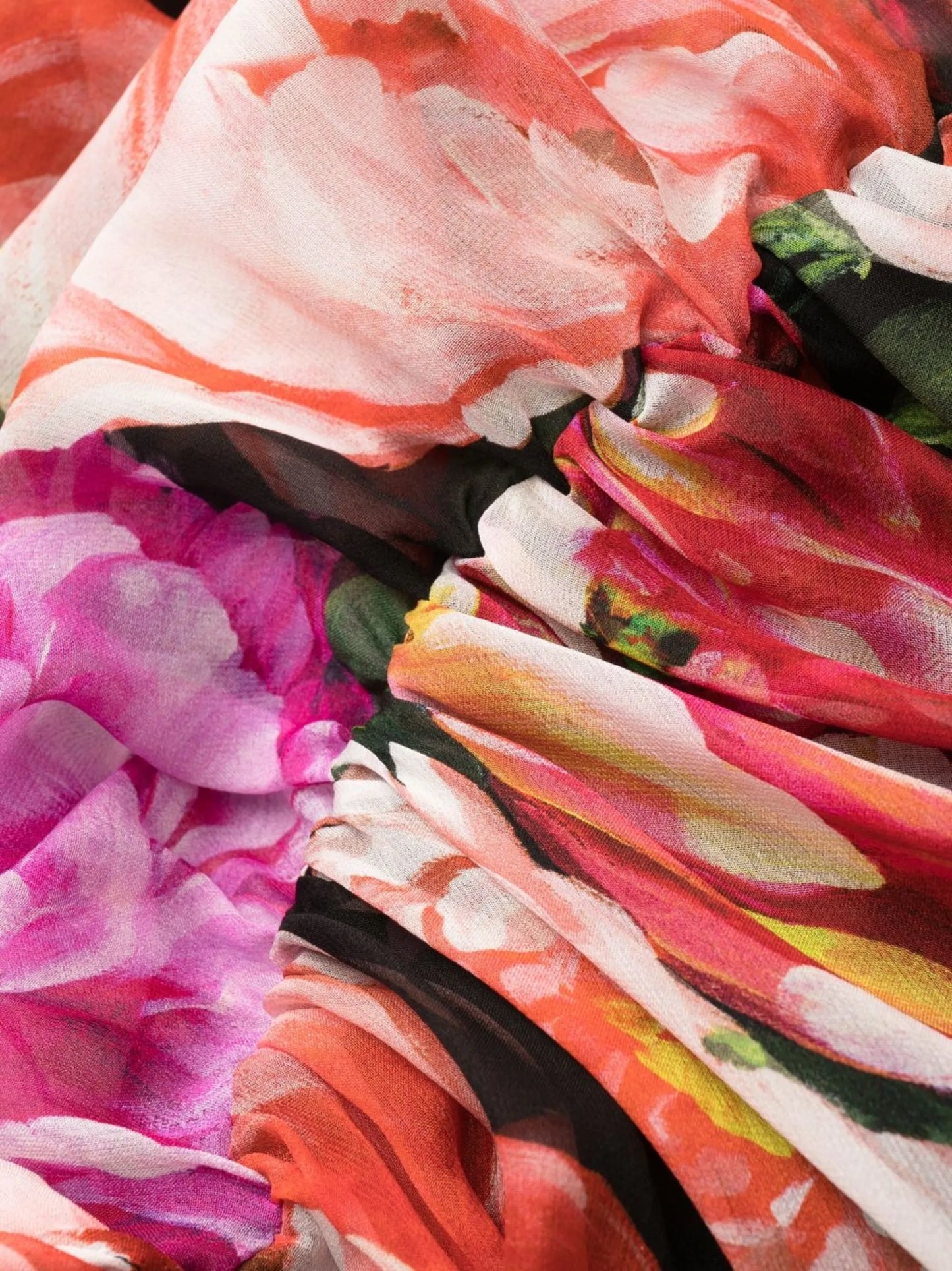floral-print pussybow silk dress