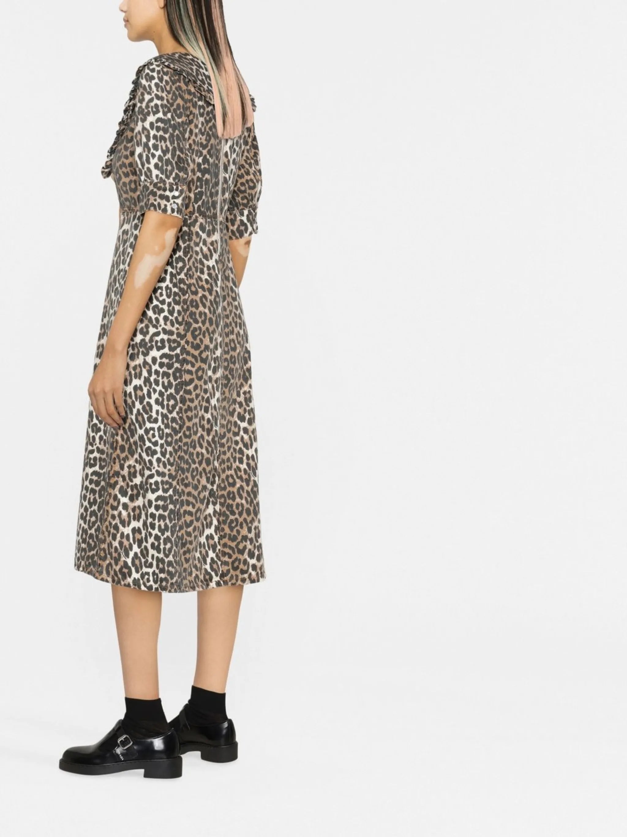leopard-print midi dress