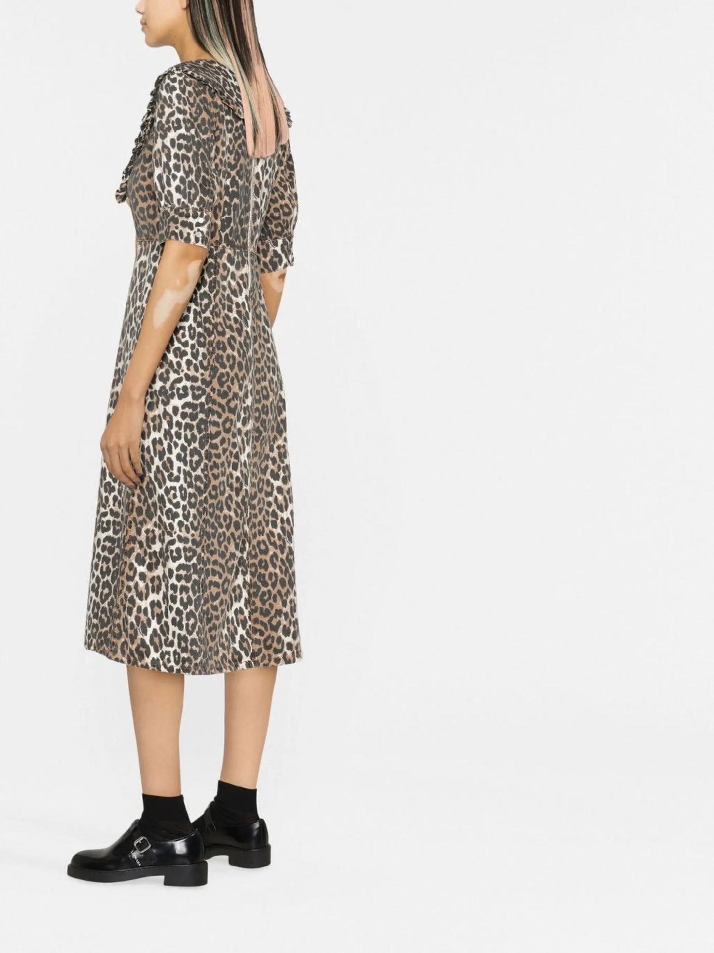 leopard-print midi dress