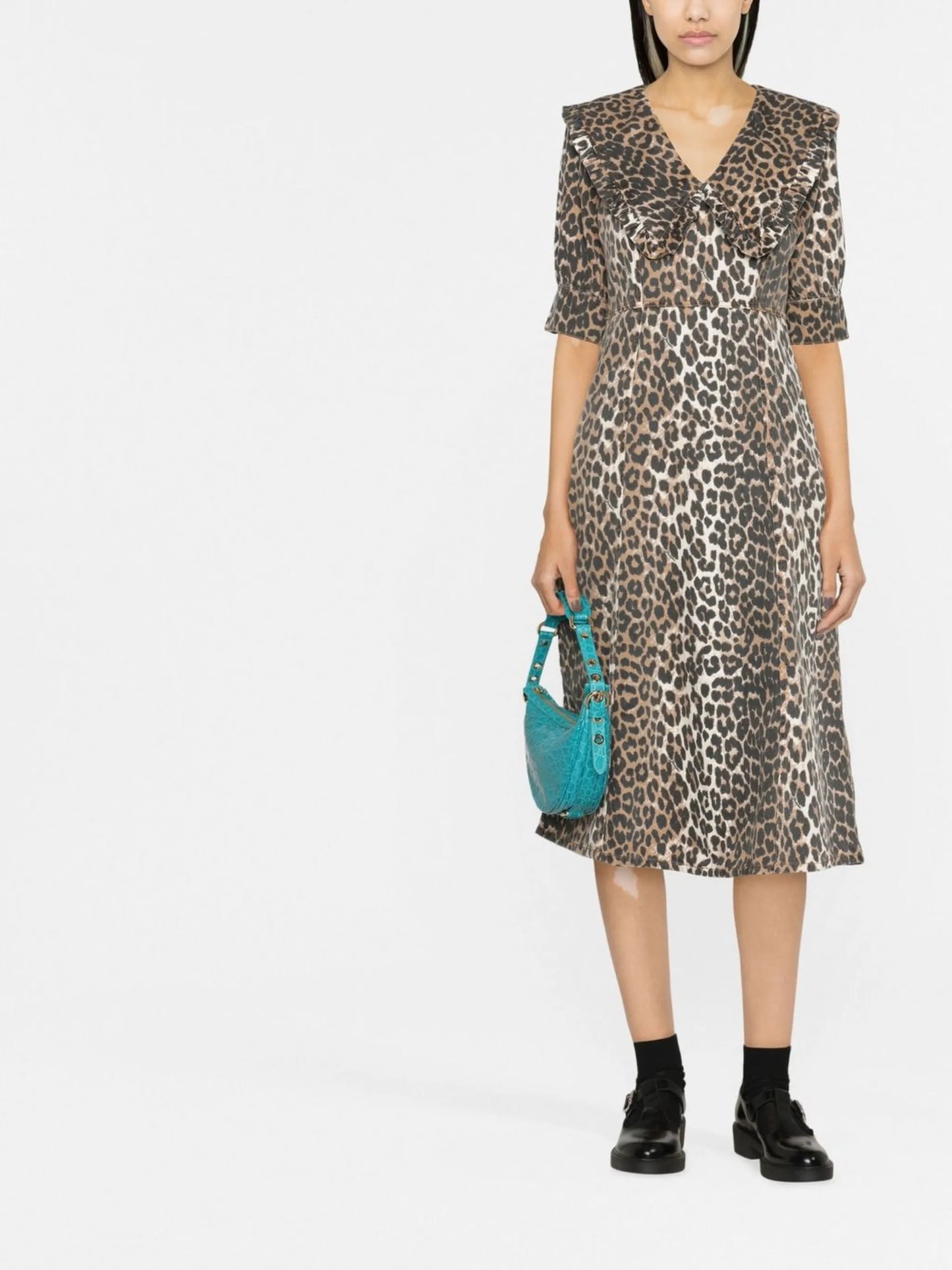 leopard-print midi dress