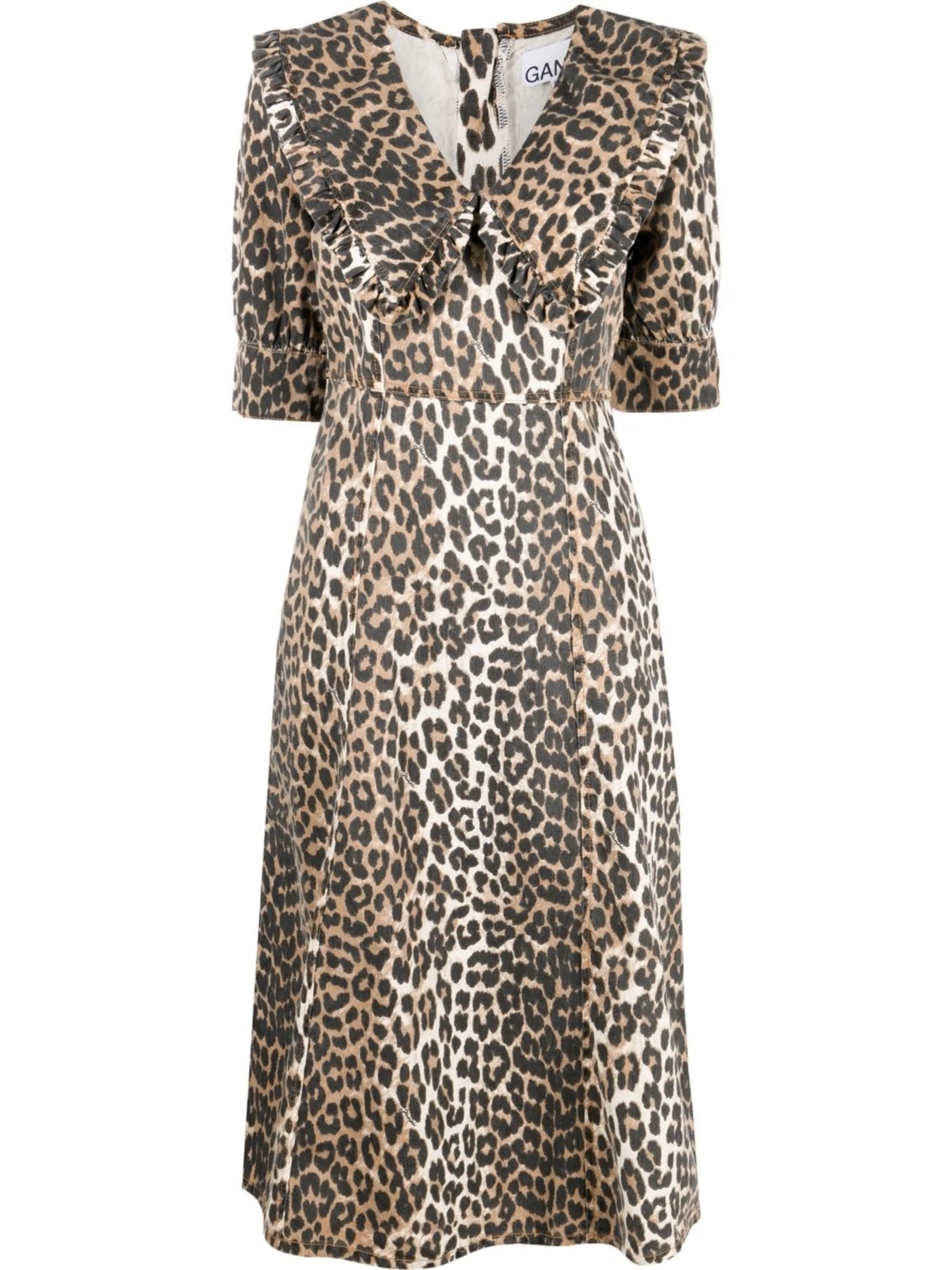 leopard-print midi dress