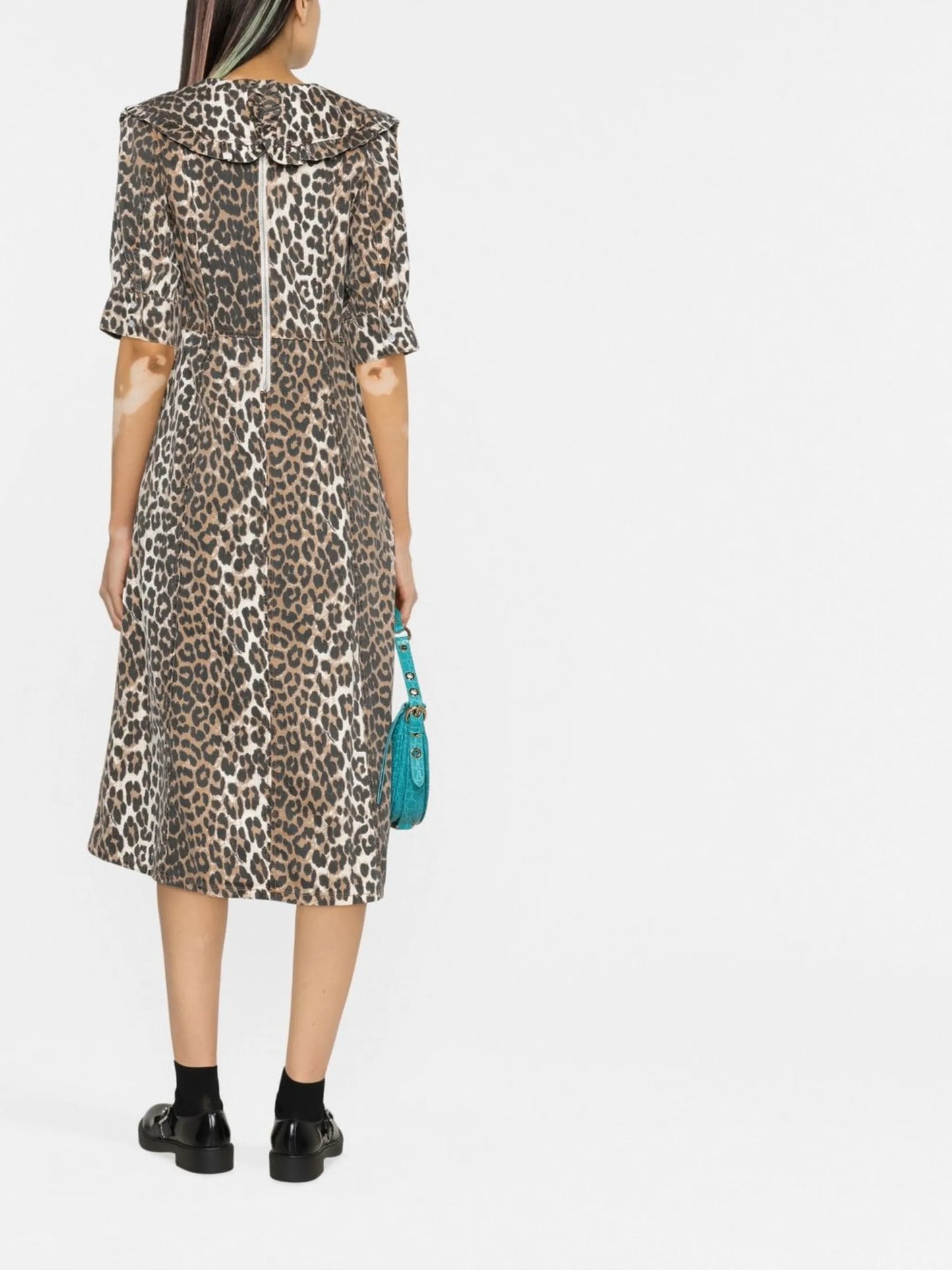 leopard-print midi dress