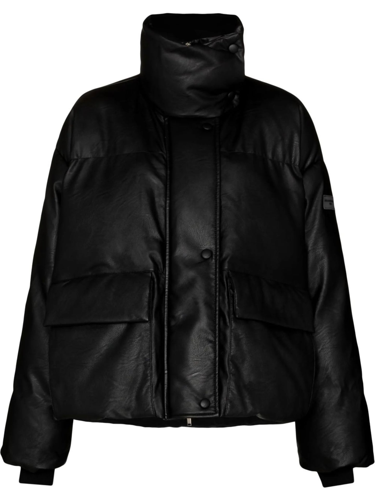 polished-finish padded coat