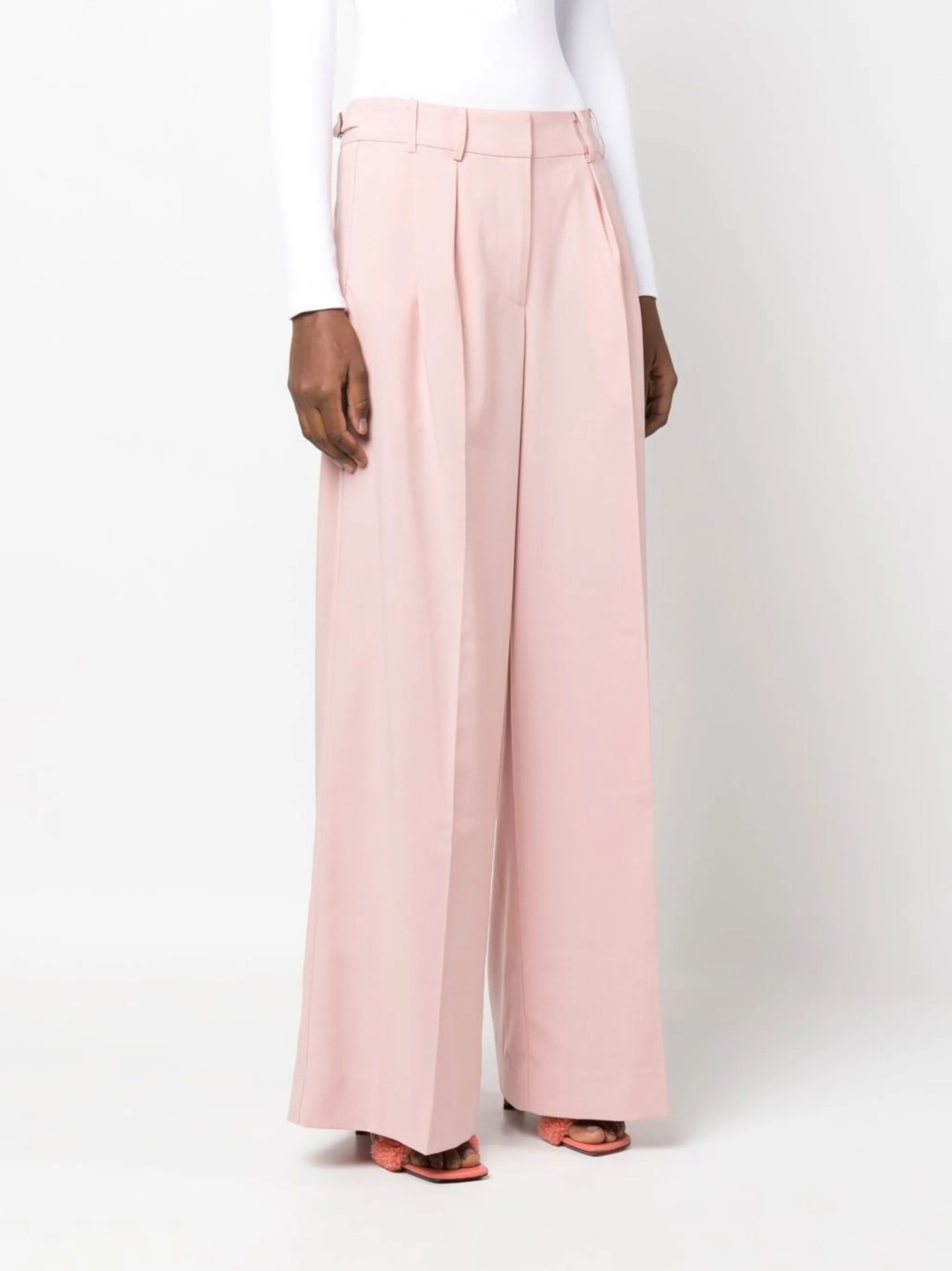 high-waist wide-leg trousers