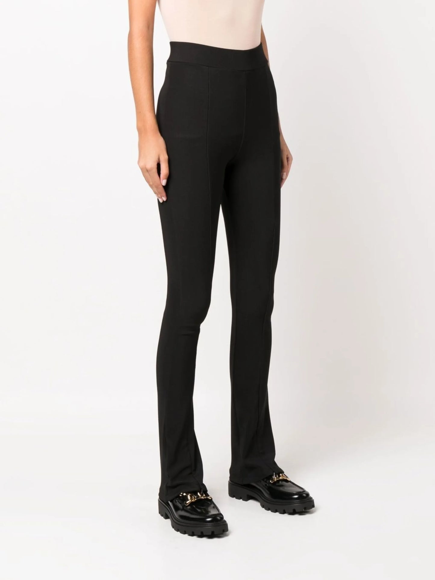 zip-ankle flared leggings