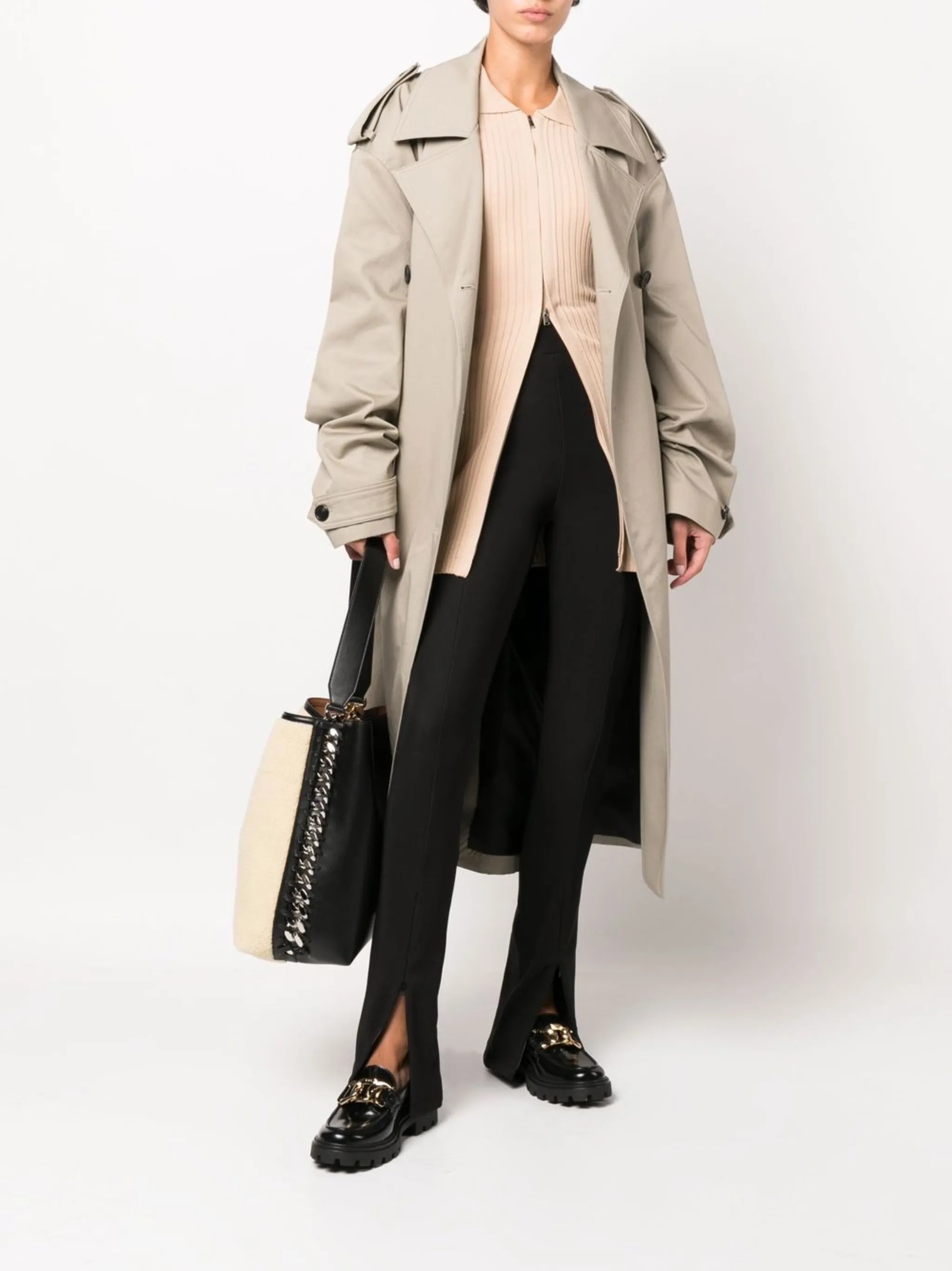 zip-ankle flared leggings