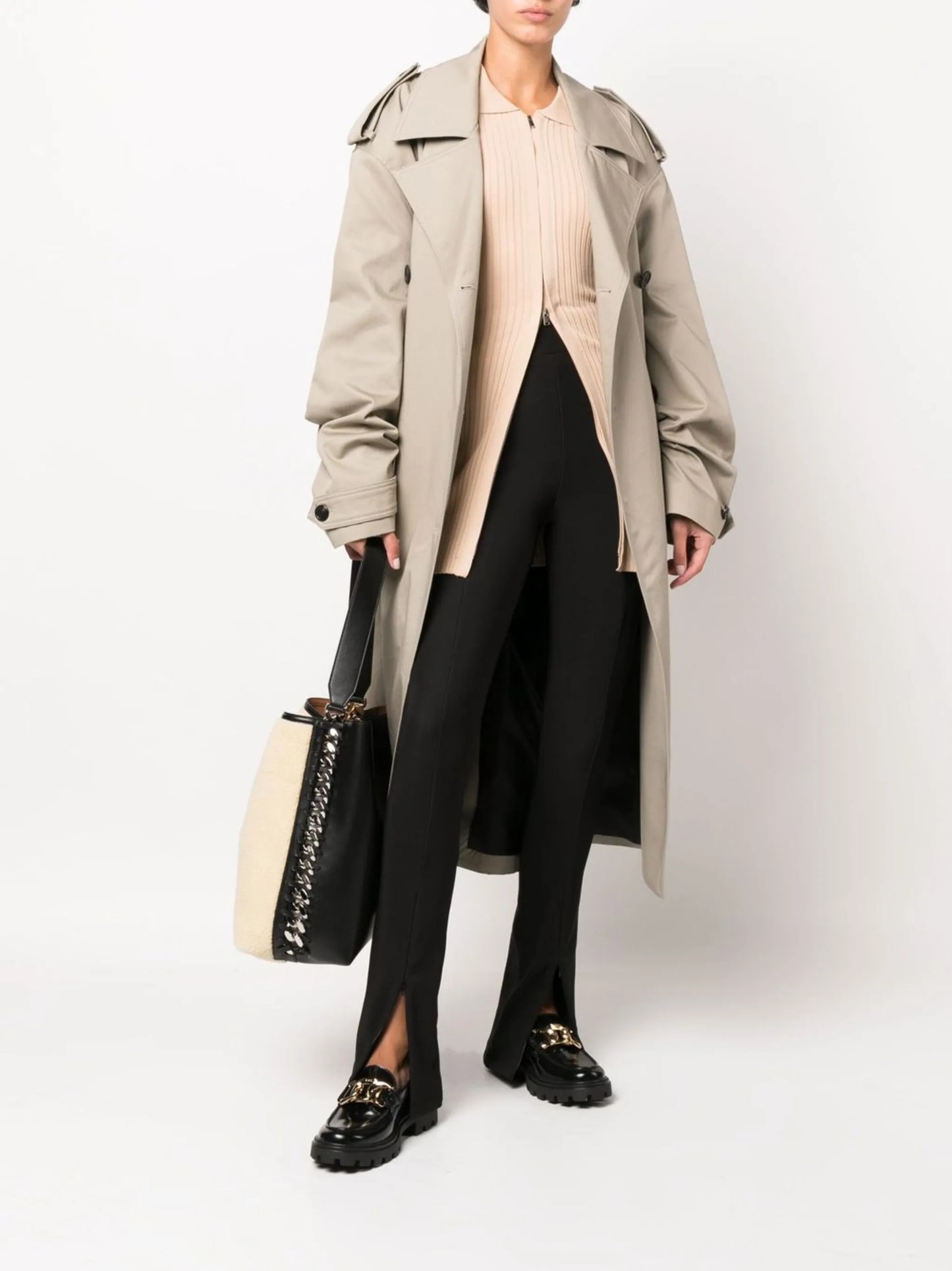 zip-ankle flared leggings