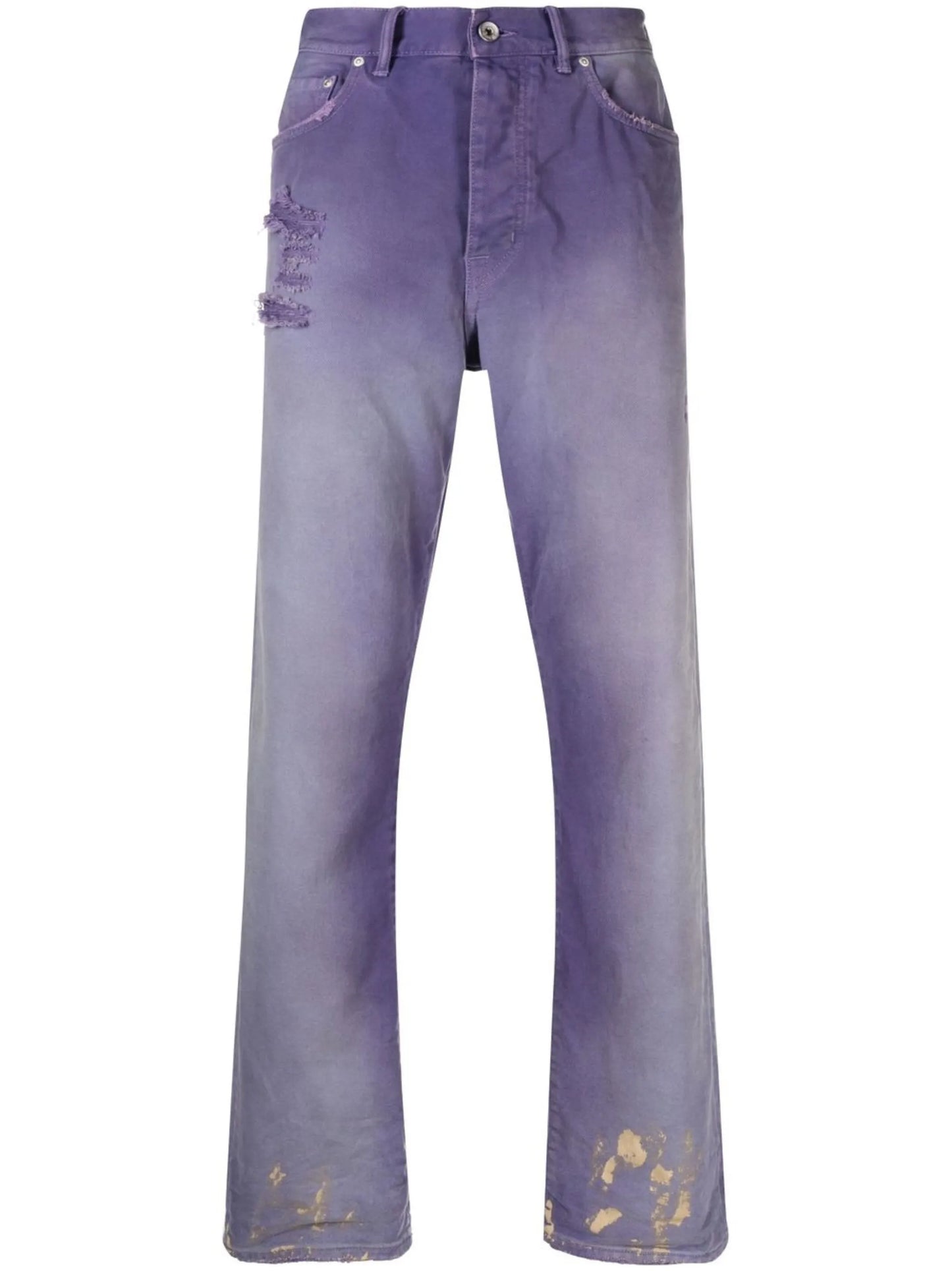 sun bleached distressed slim jeans