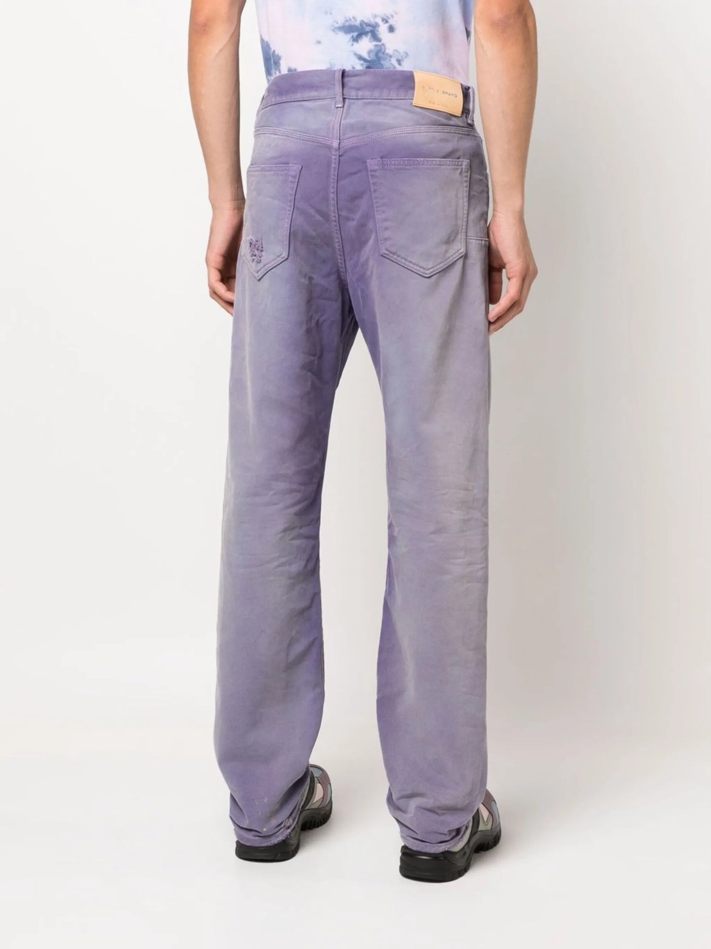 sun bleached distressed slim jeans