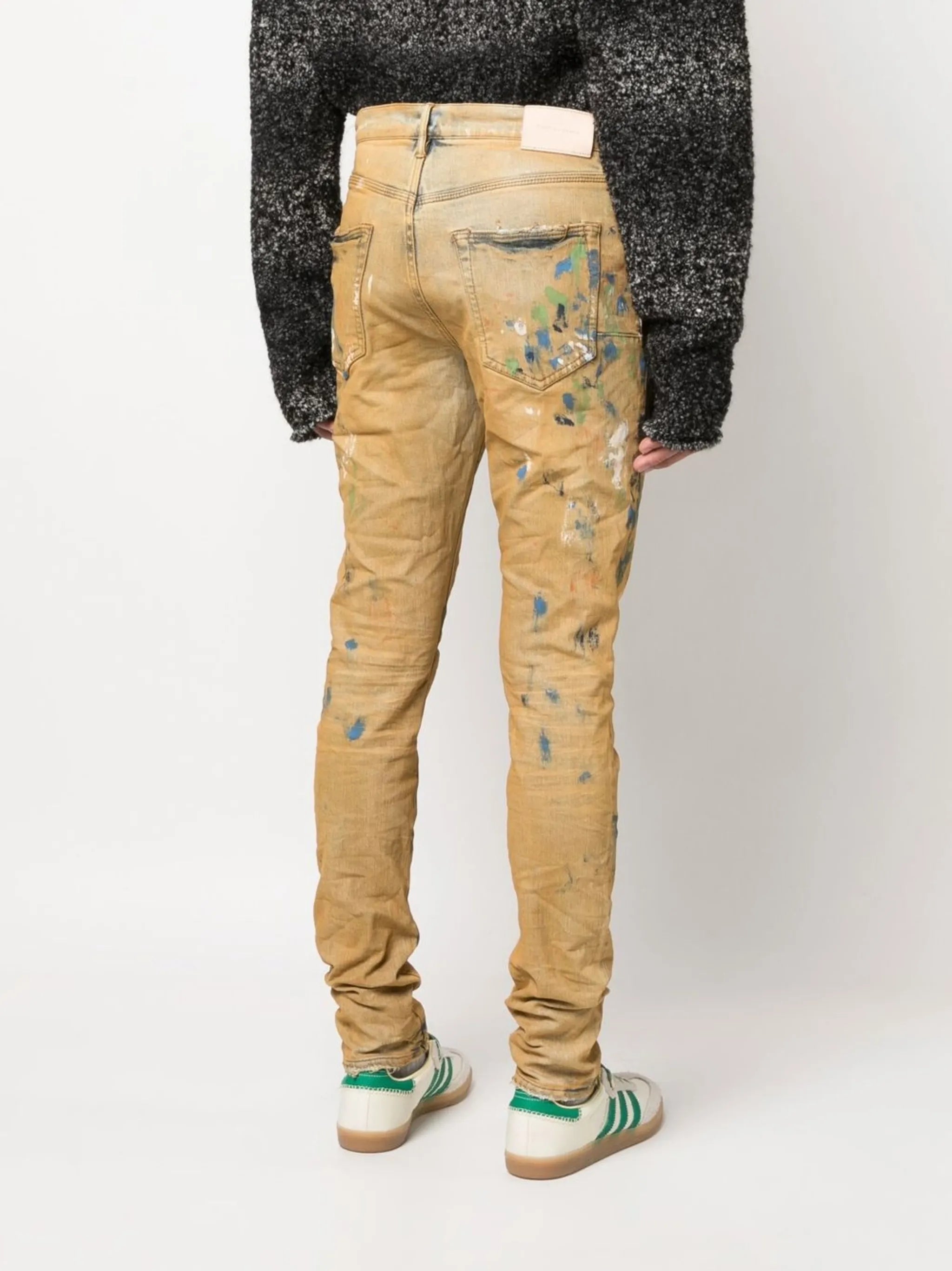 paint-splatter skinny jeans