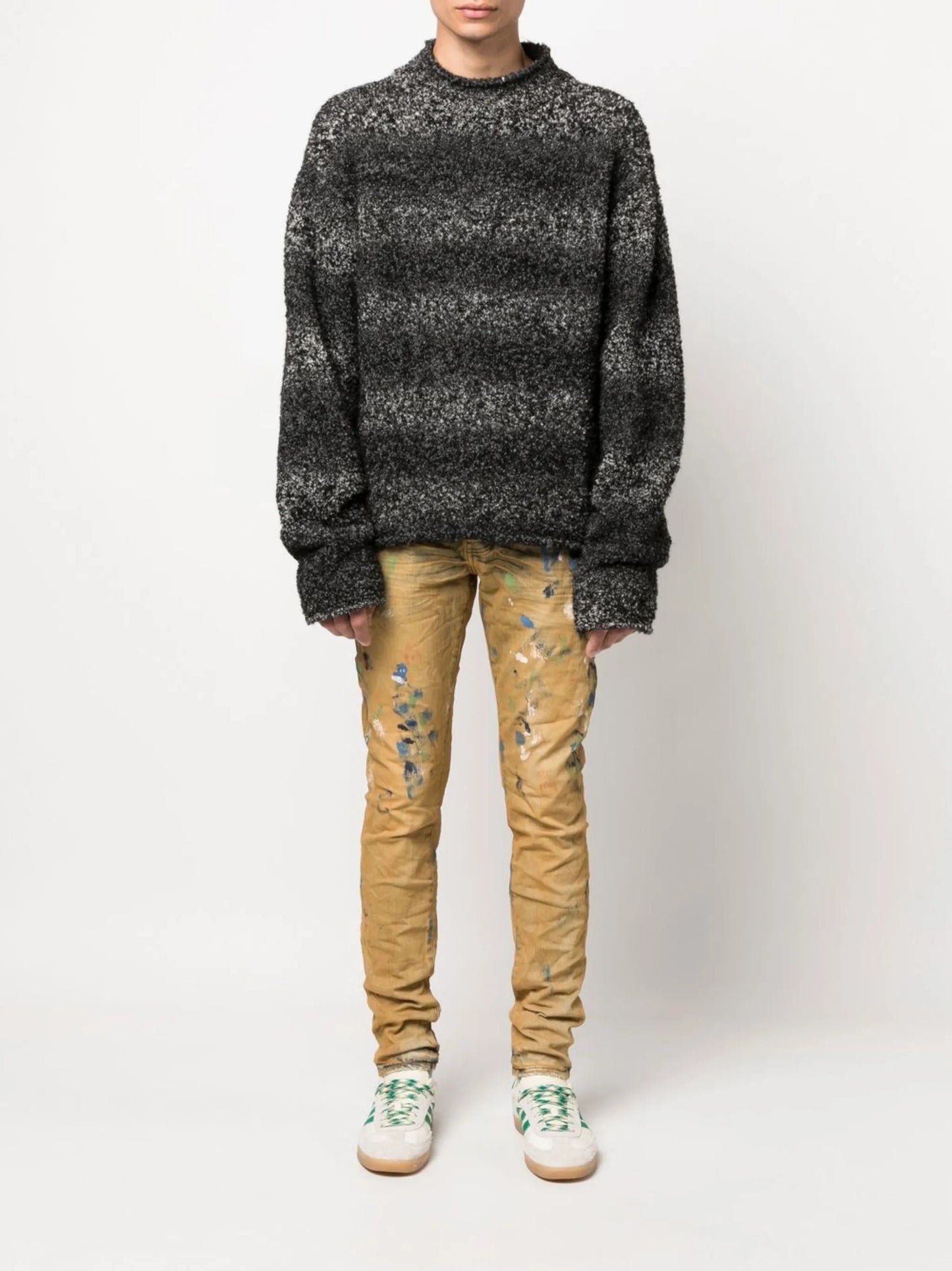 paint-splatter skinny jeans