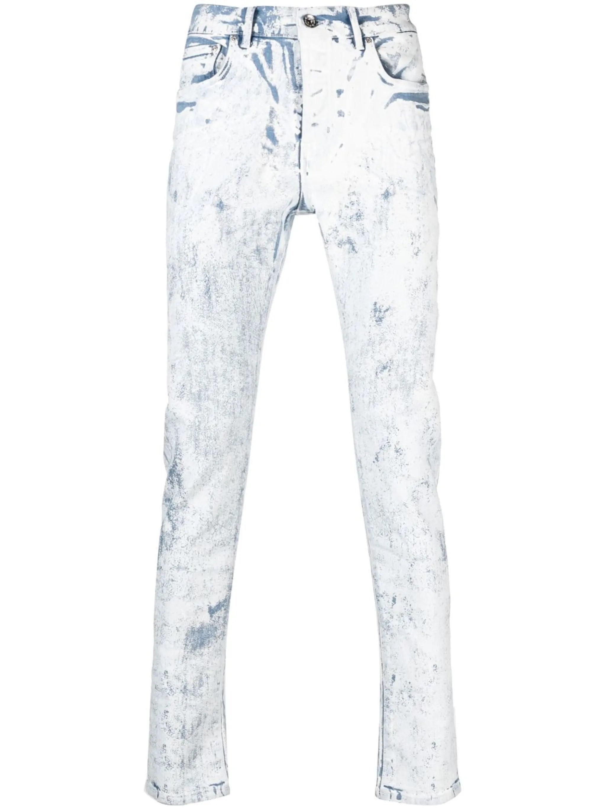 Cracked White Over Light skinny jeans