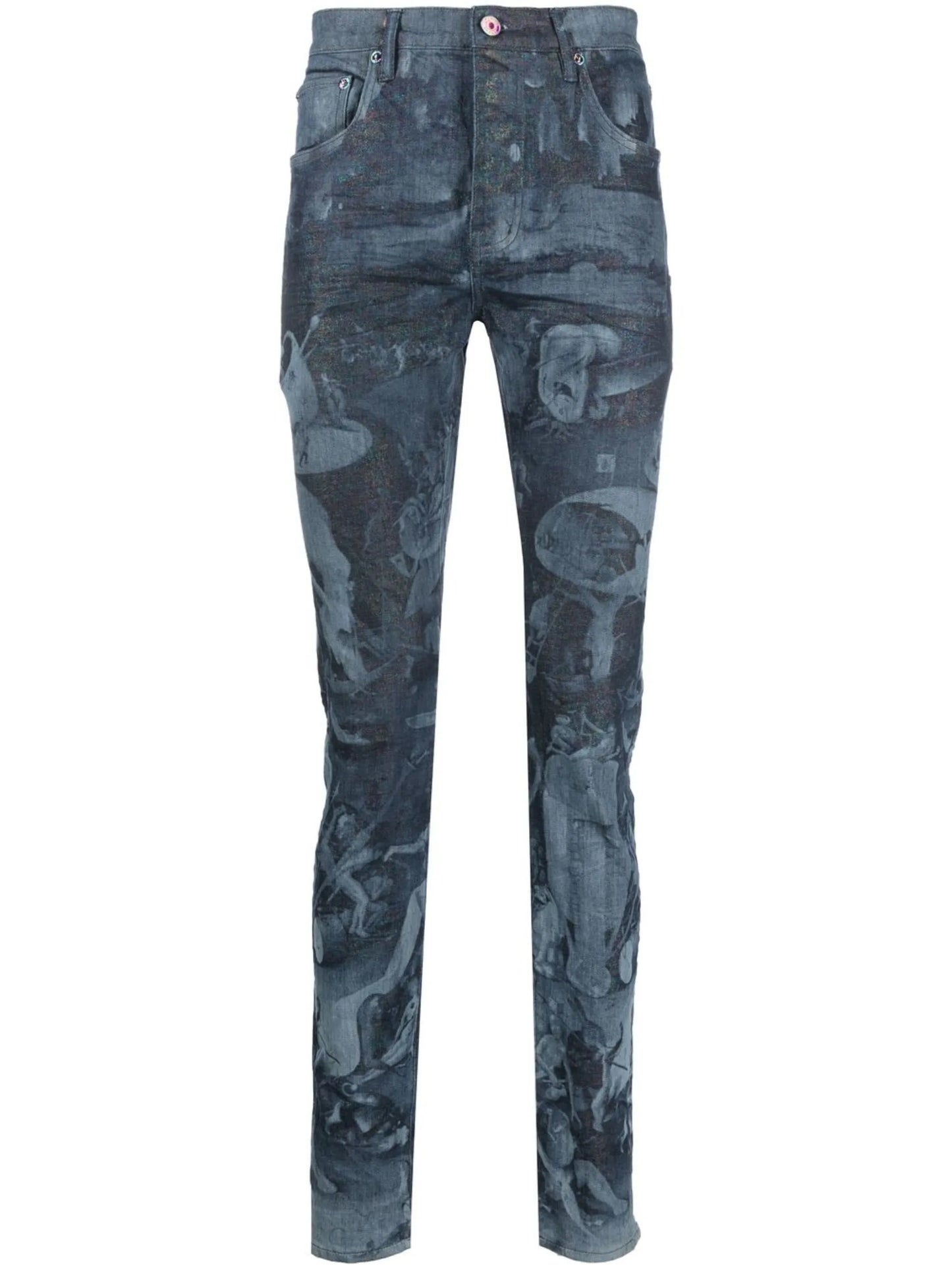 laser-print skinny jeans