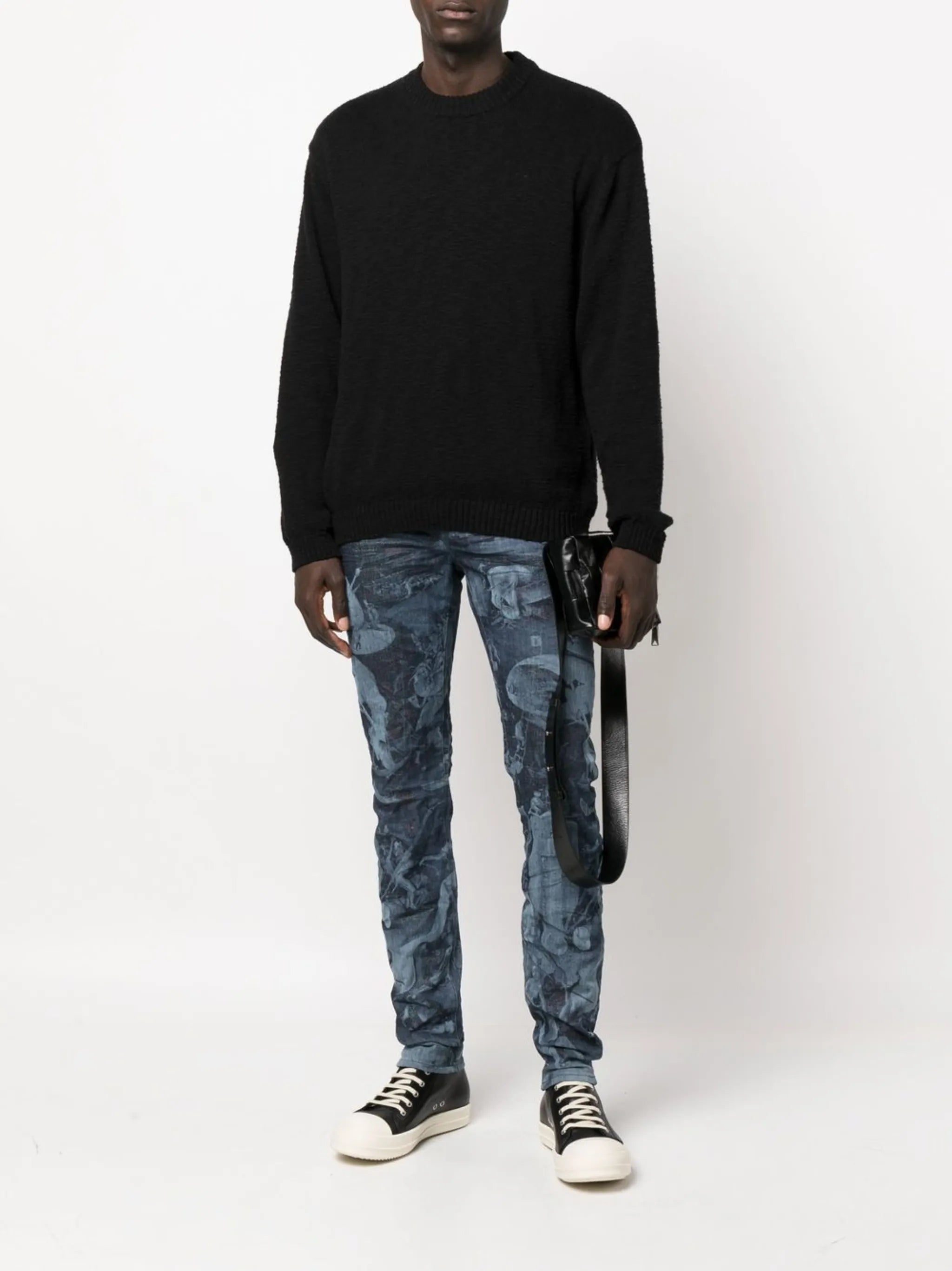 laser-print skinny jeans