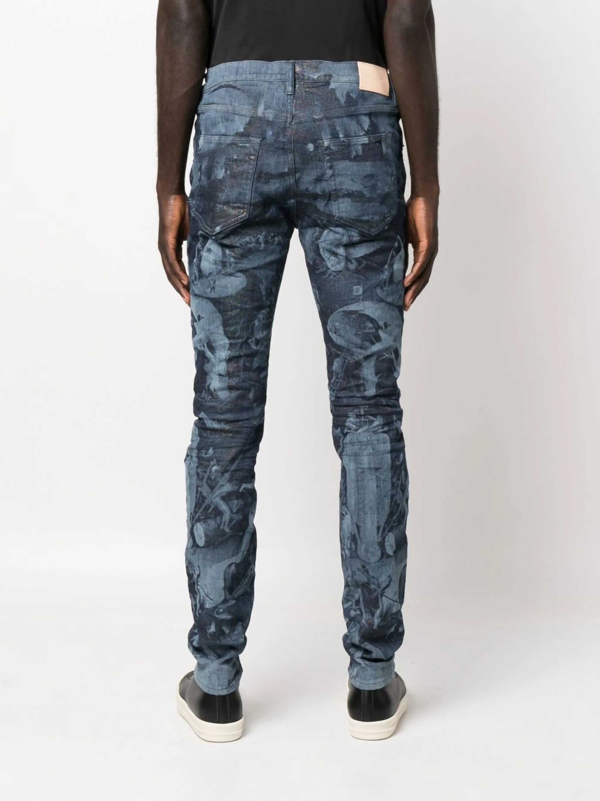 laser-print skinny jeans
