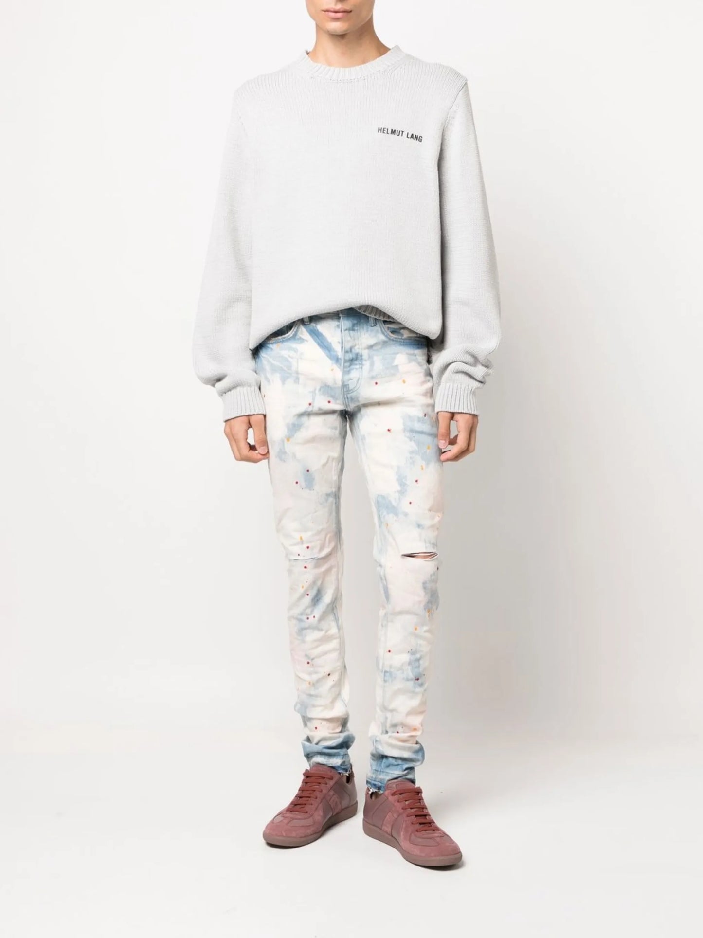 Light Faded Bleached Splatter jeans