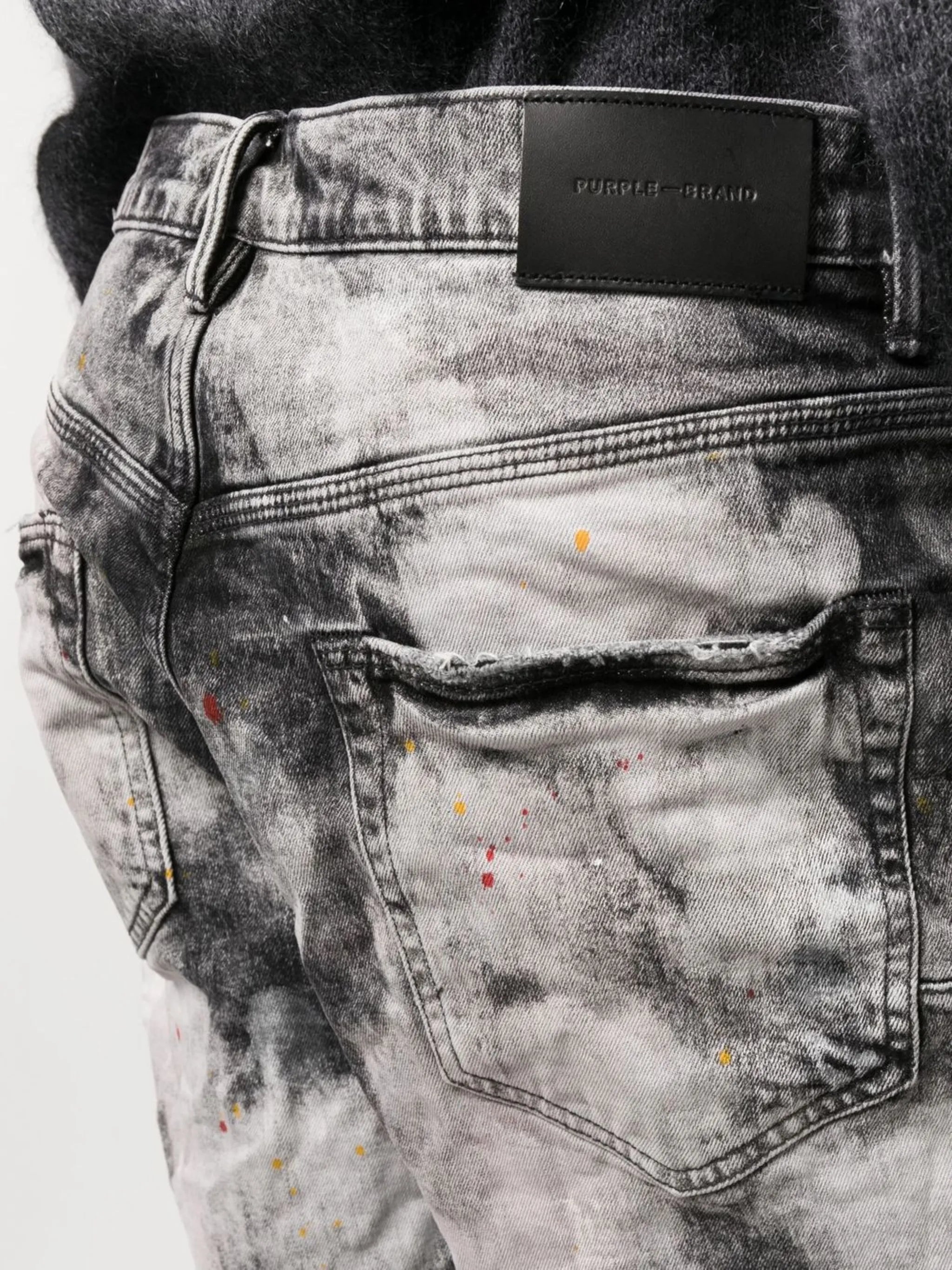bleached tie-dye denim shorts