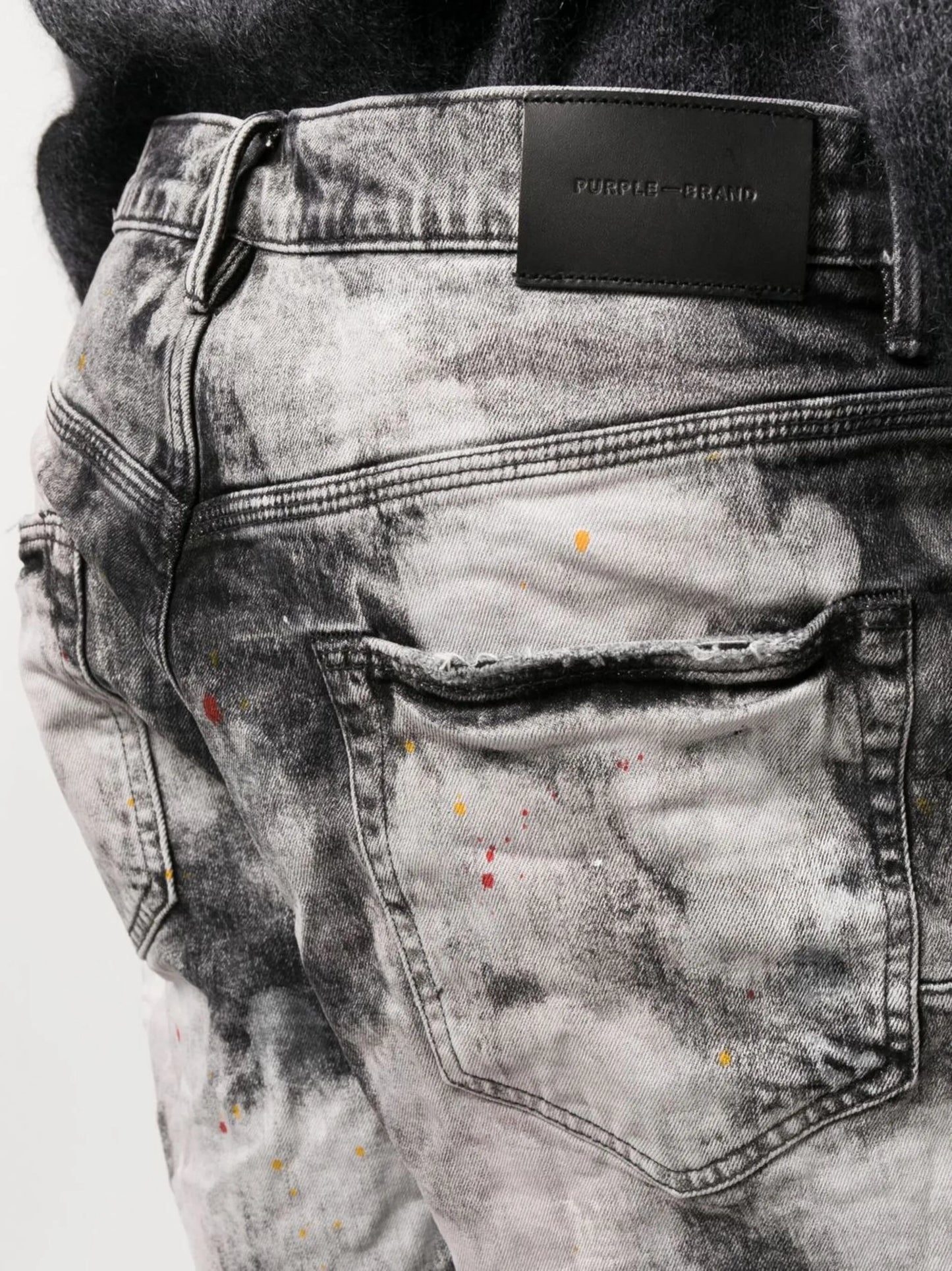 bleached tie-dye denim shorts