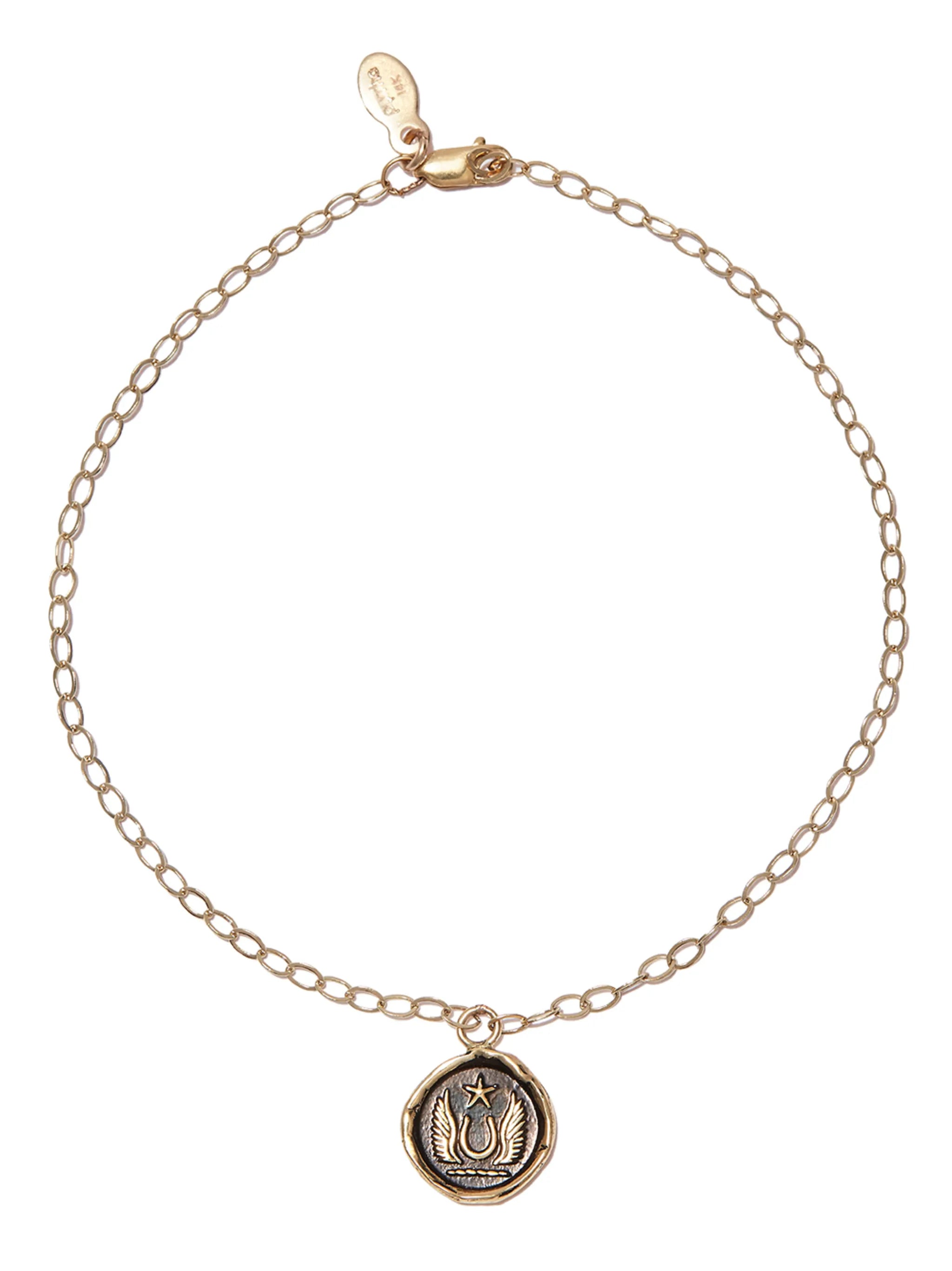 14kt yellow gold Luck & Protection charm bracelet