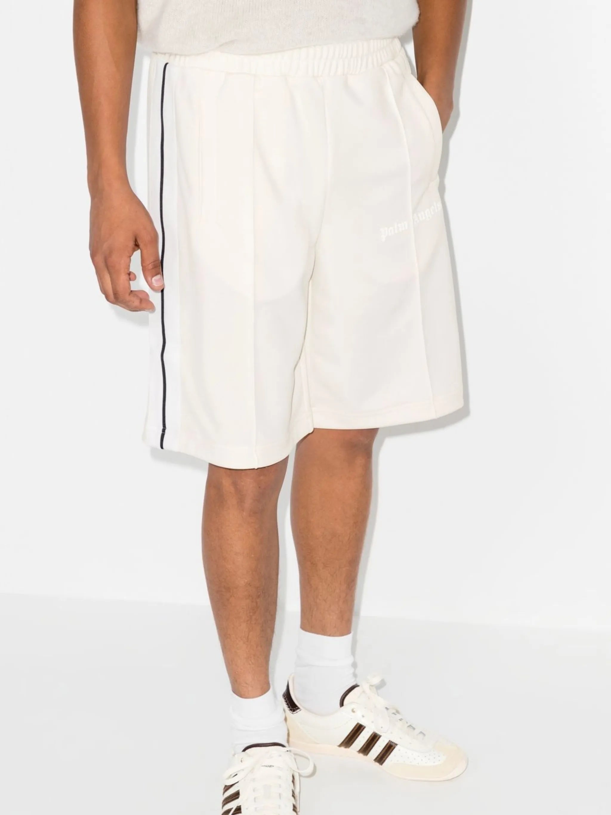 logo-print track shorts