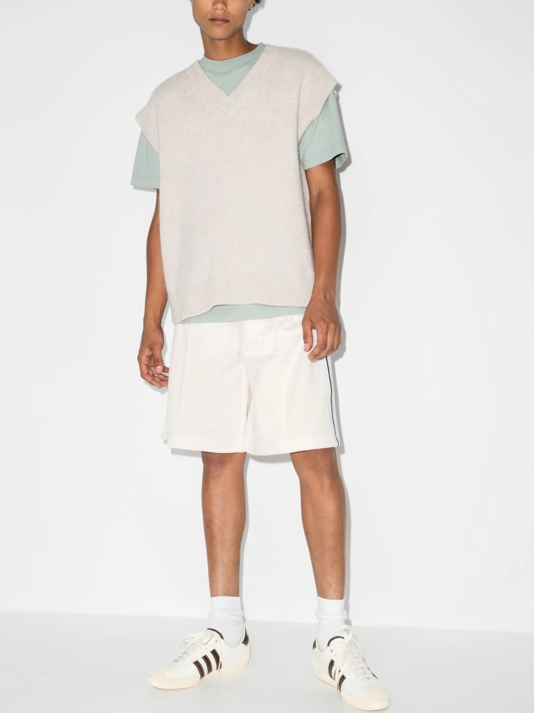 logo-print track shorts