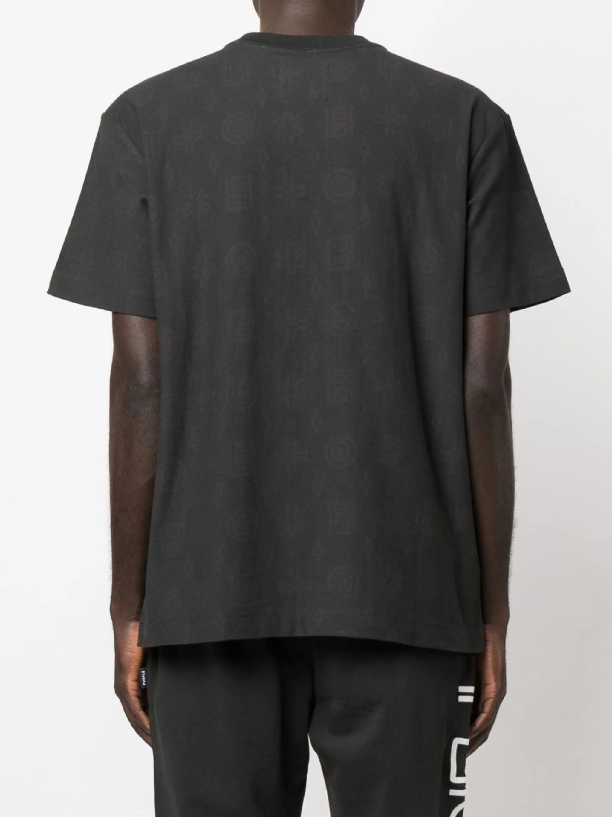 textured motif cotton T-shirt