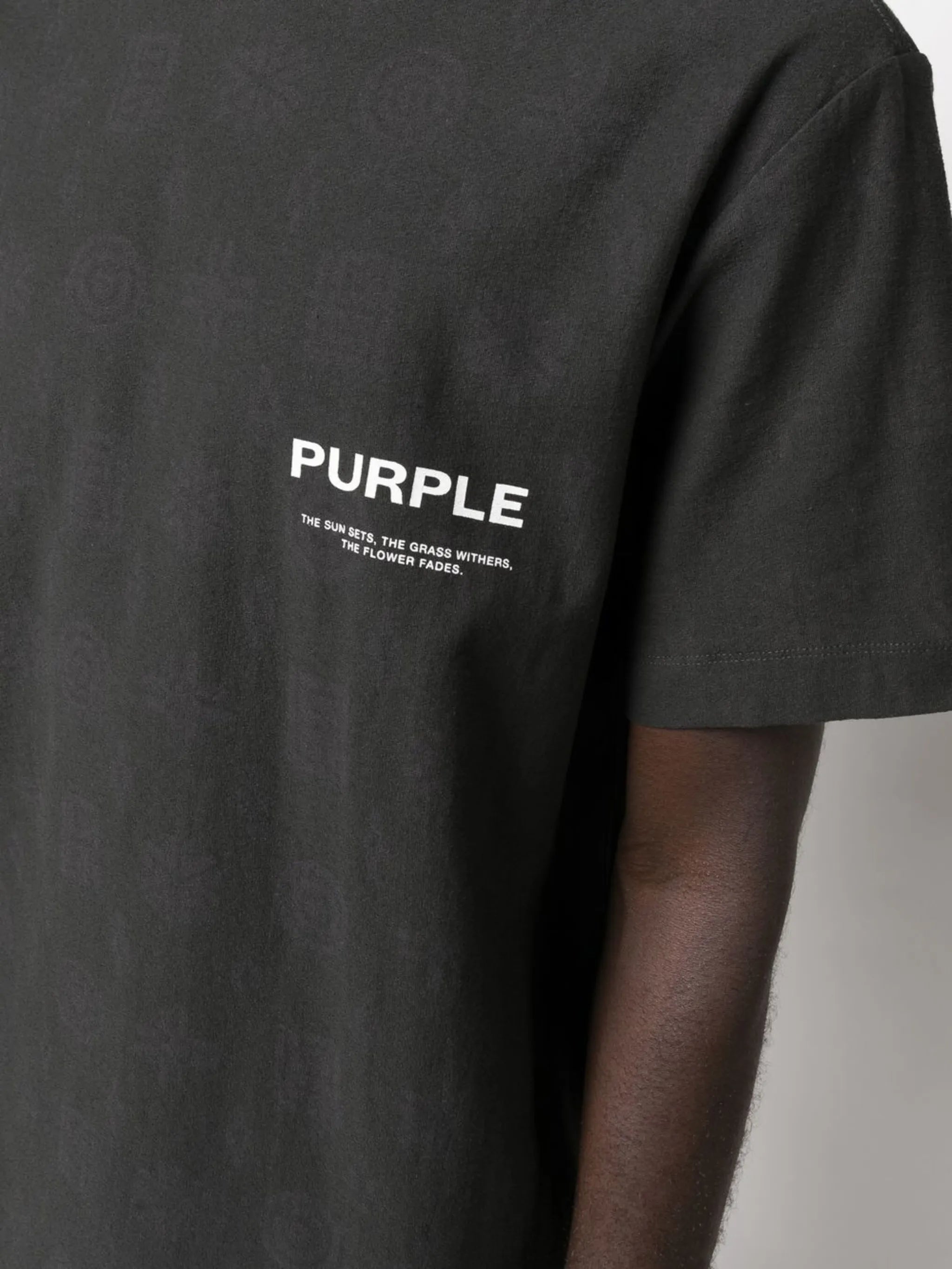 textured motif cotton T-shirt