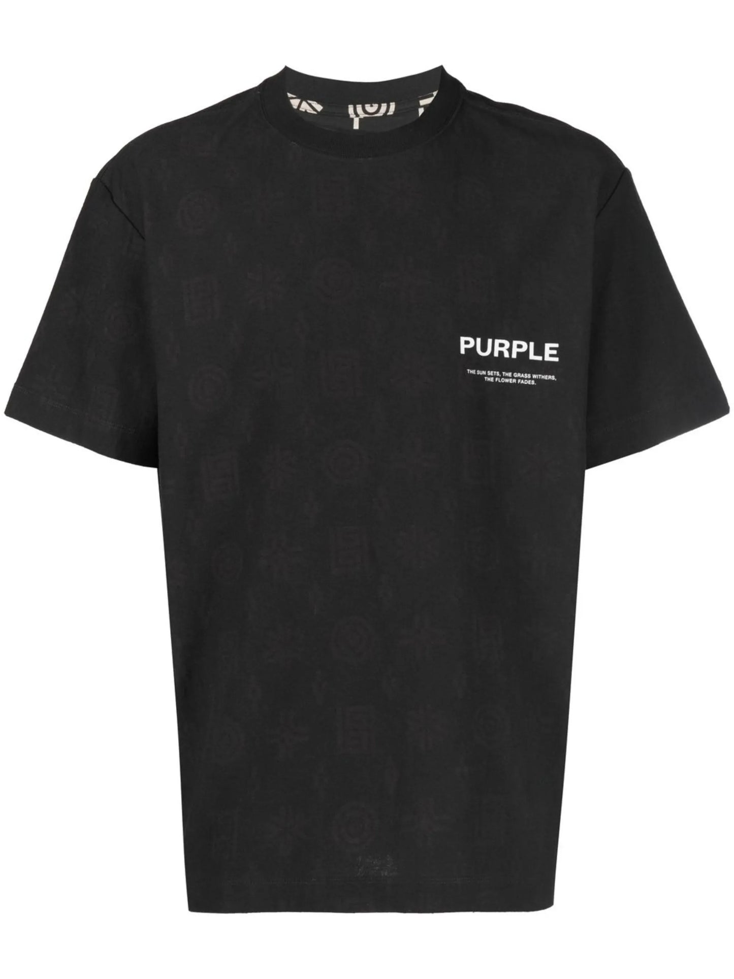 textured motif cotton T-shirt