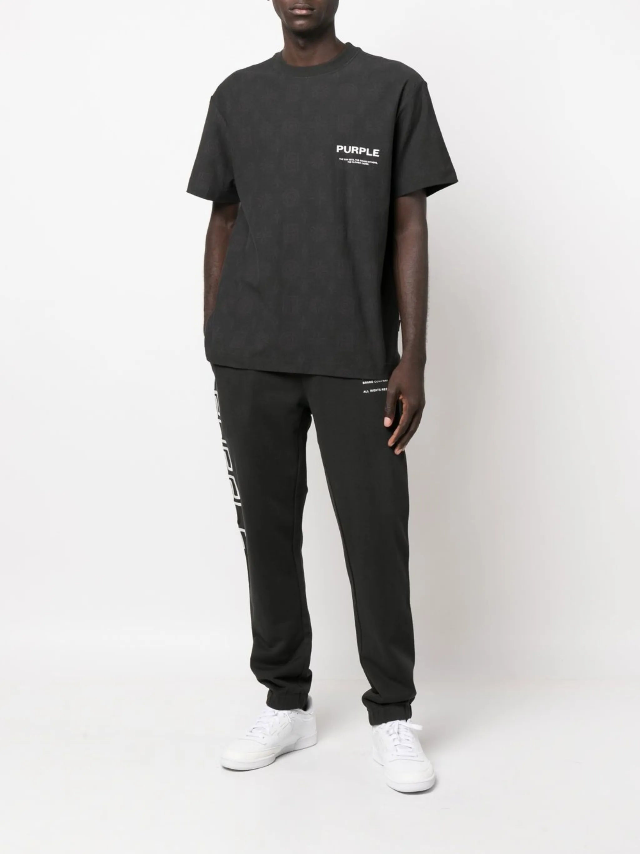 textured motif cotton T-shirt