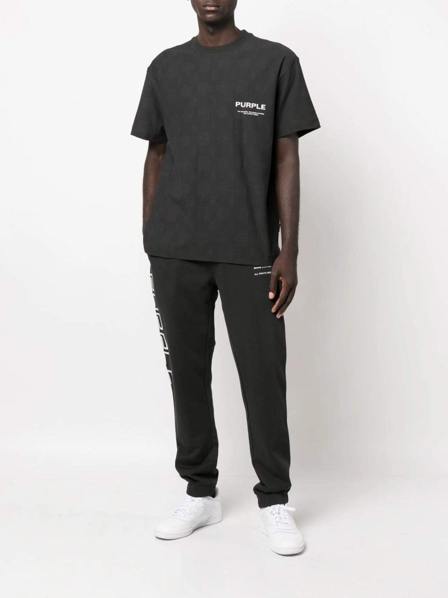 textured motif cotton T-shirt