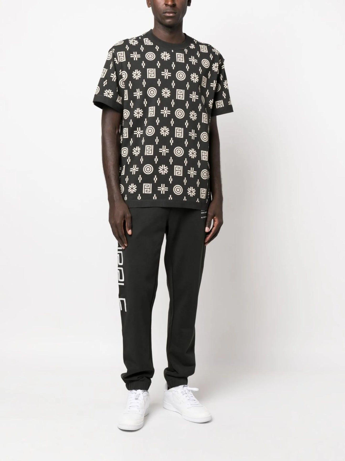 textured motif cotton T-shirt