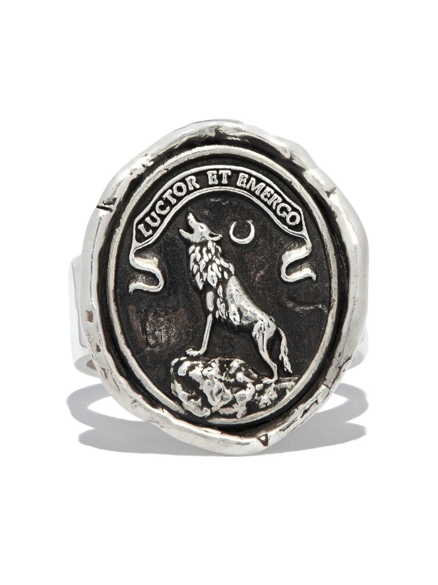 silver Struggle and Emerge signet ring