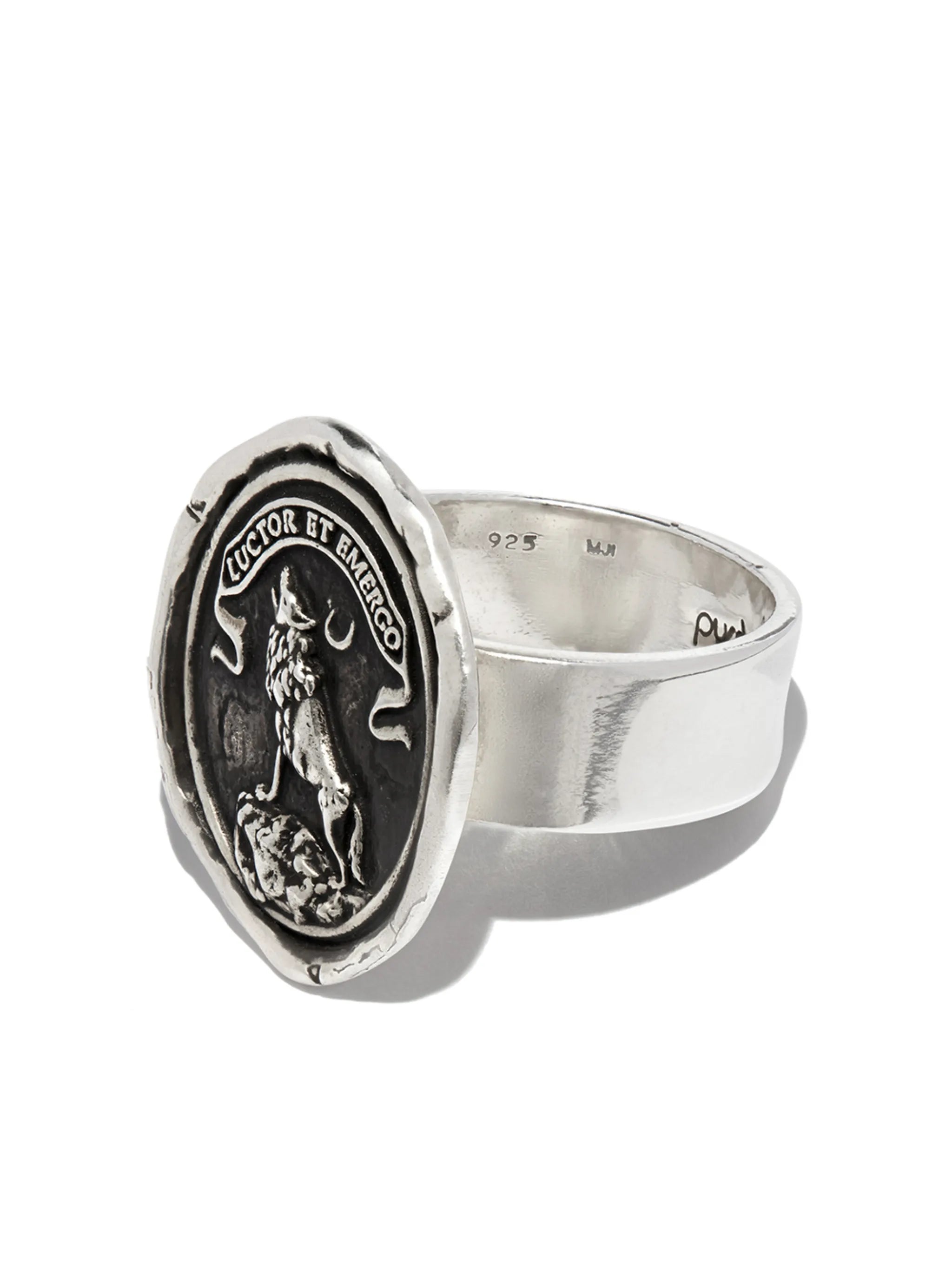silver Struggle and Emerge signet ring