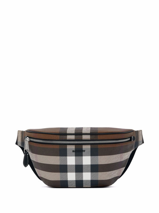 checked belt bag