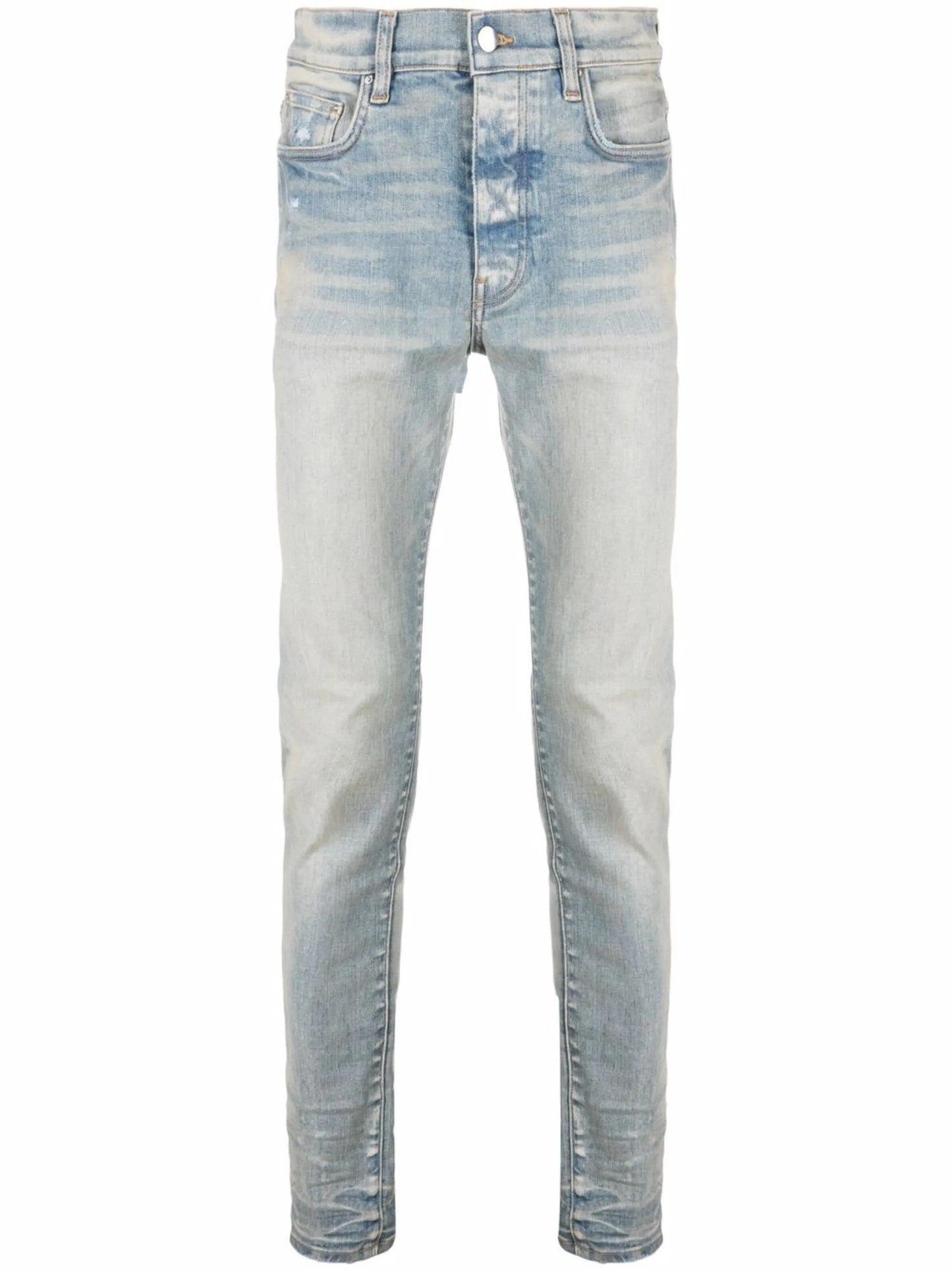 logo-patch stonewashed skinny jeans