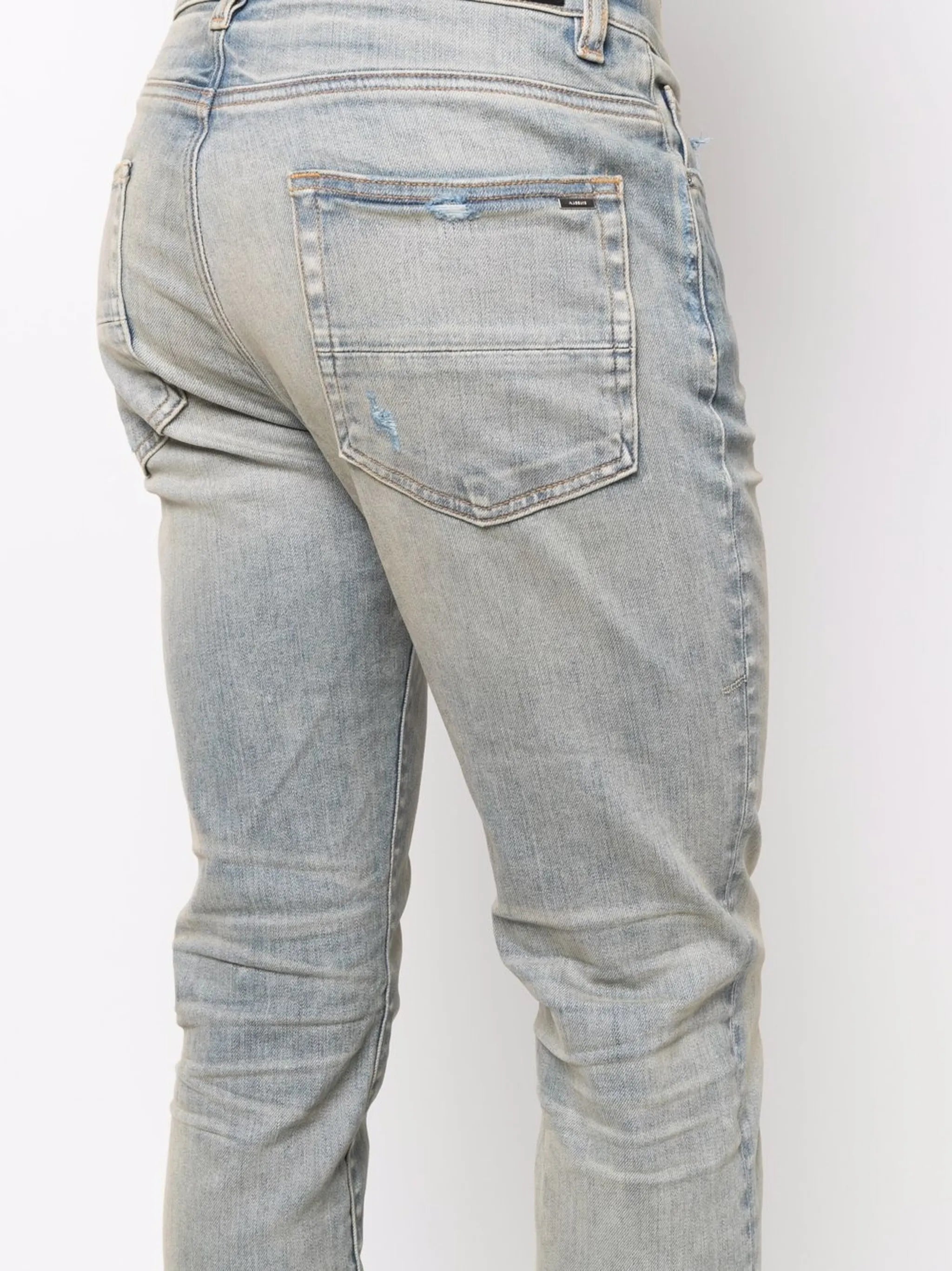 logo-patch stonewashed skinny jeans