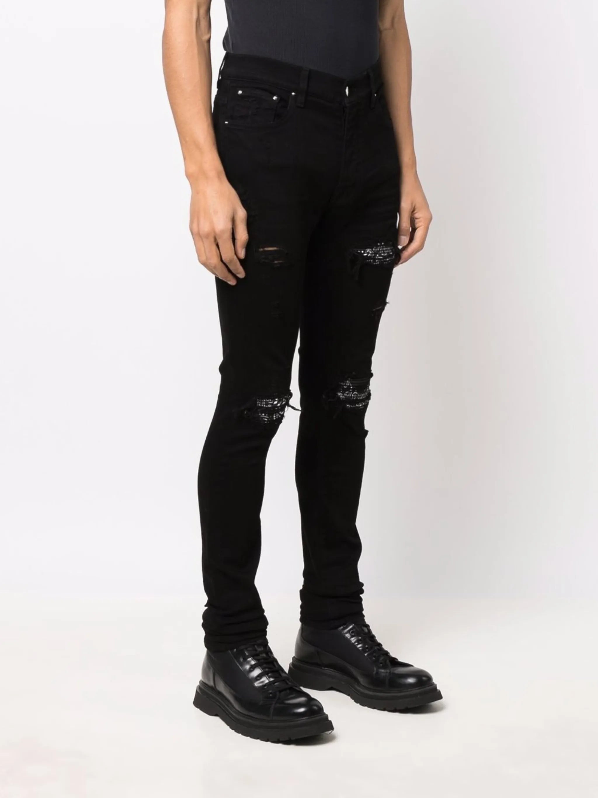 ripped-detailing skinny jeans