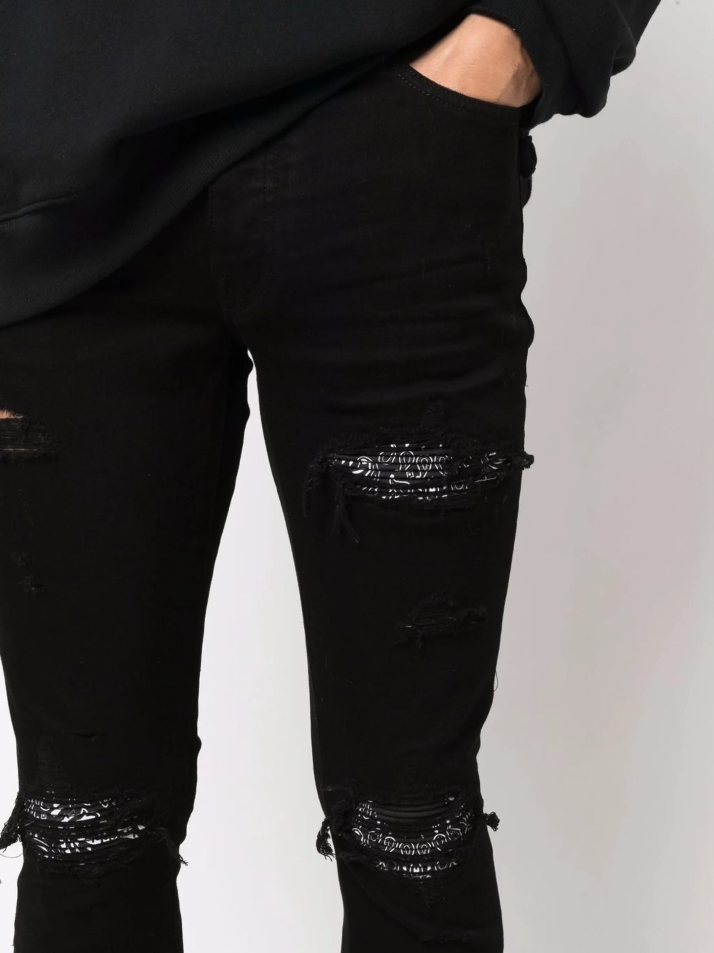 ripped-detailing skinny jeans