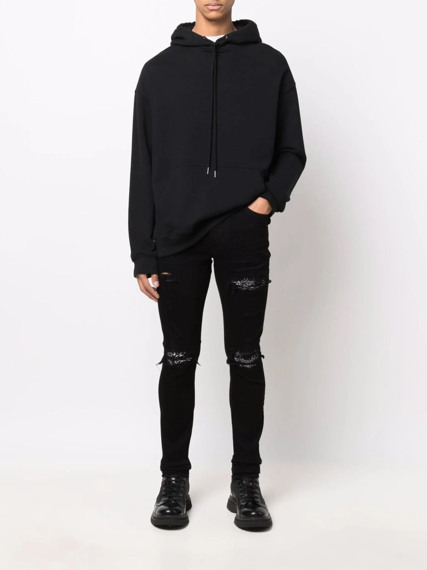 ripped-detailing skinny jeans