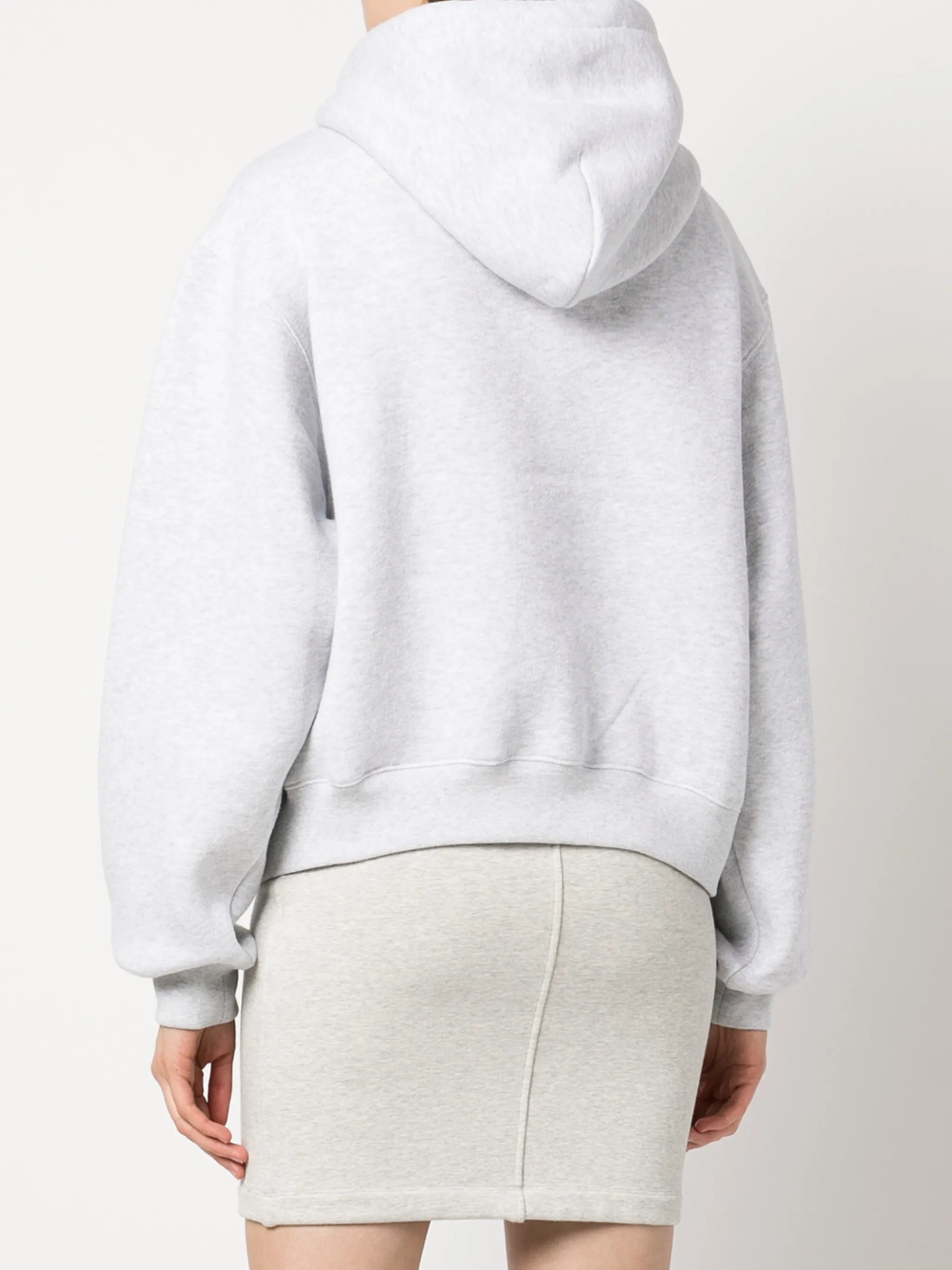 rubberised logo cotton hoodie