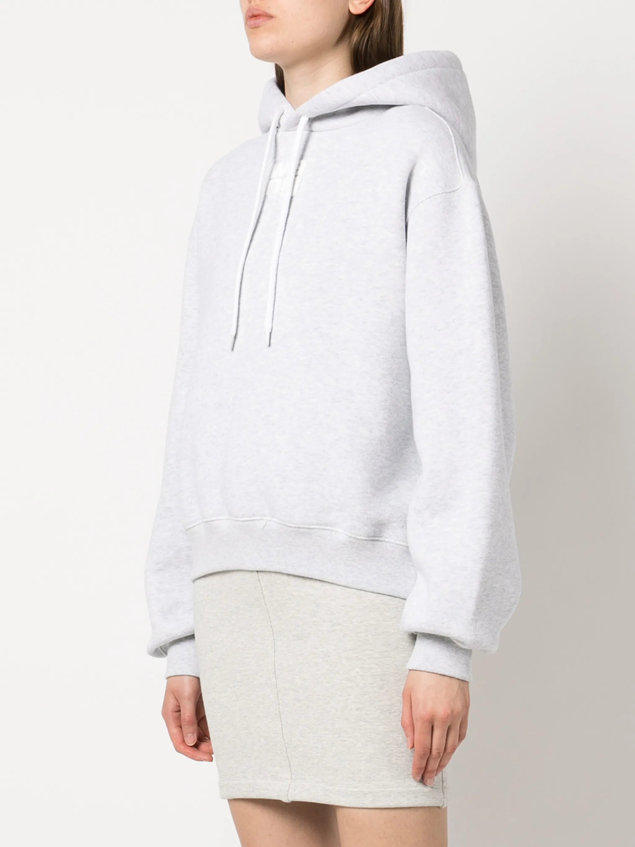rubberised logo cotton hoodie