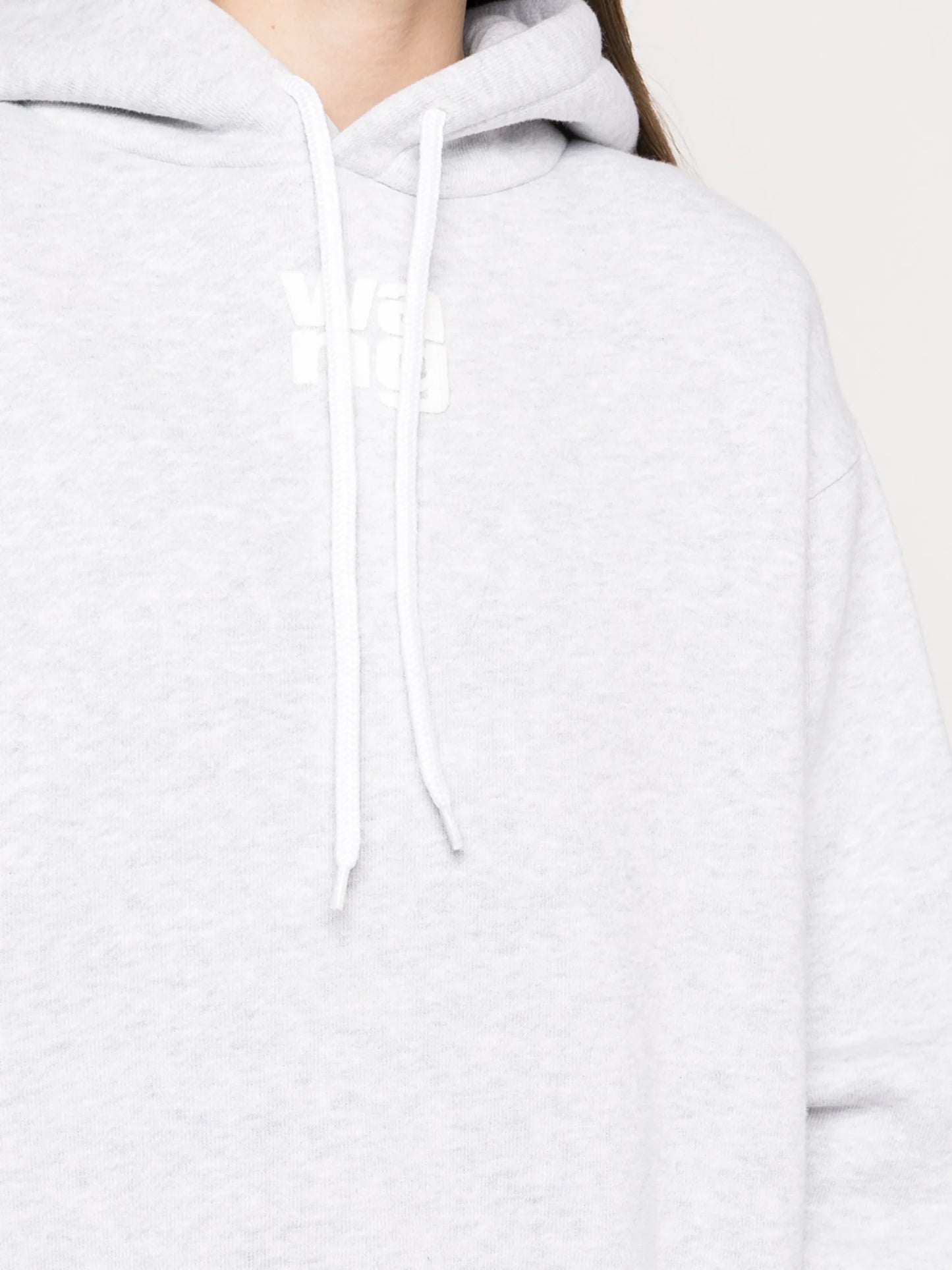 rubberised logo cotton hoodie