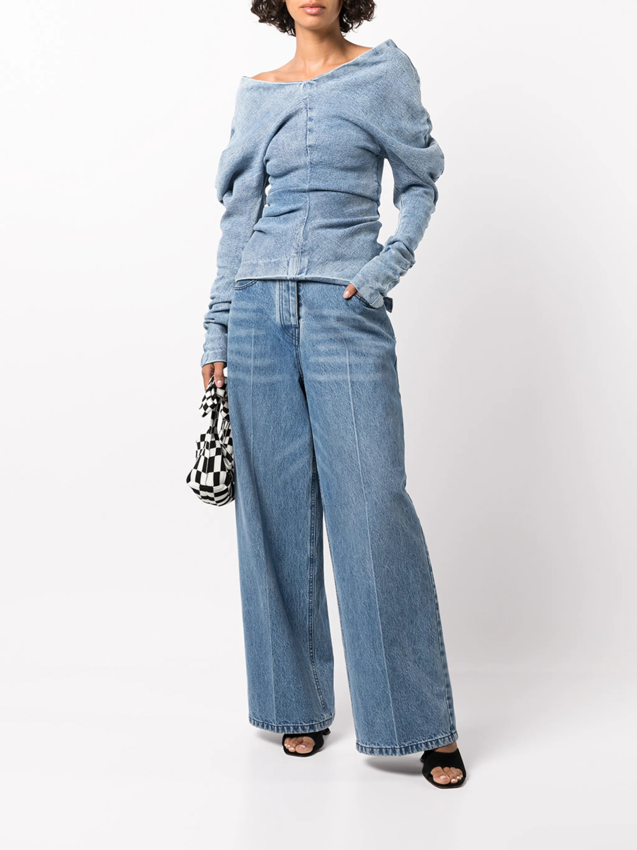 off-shoulder denim top