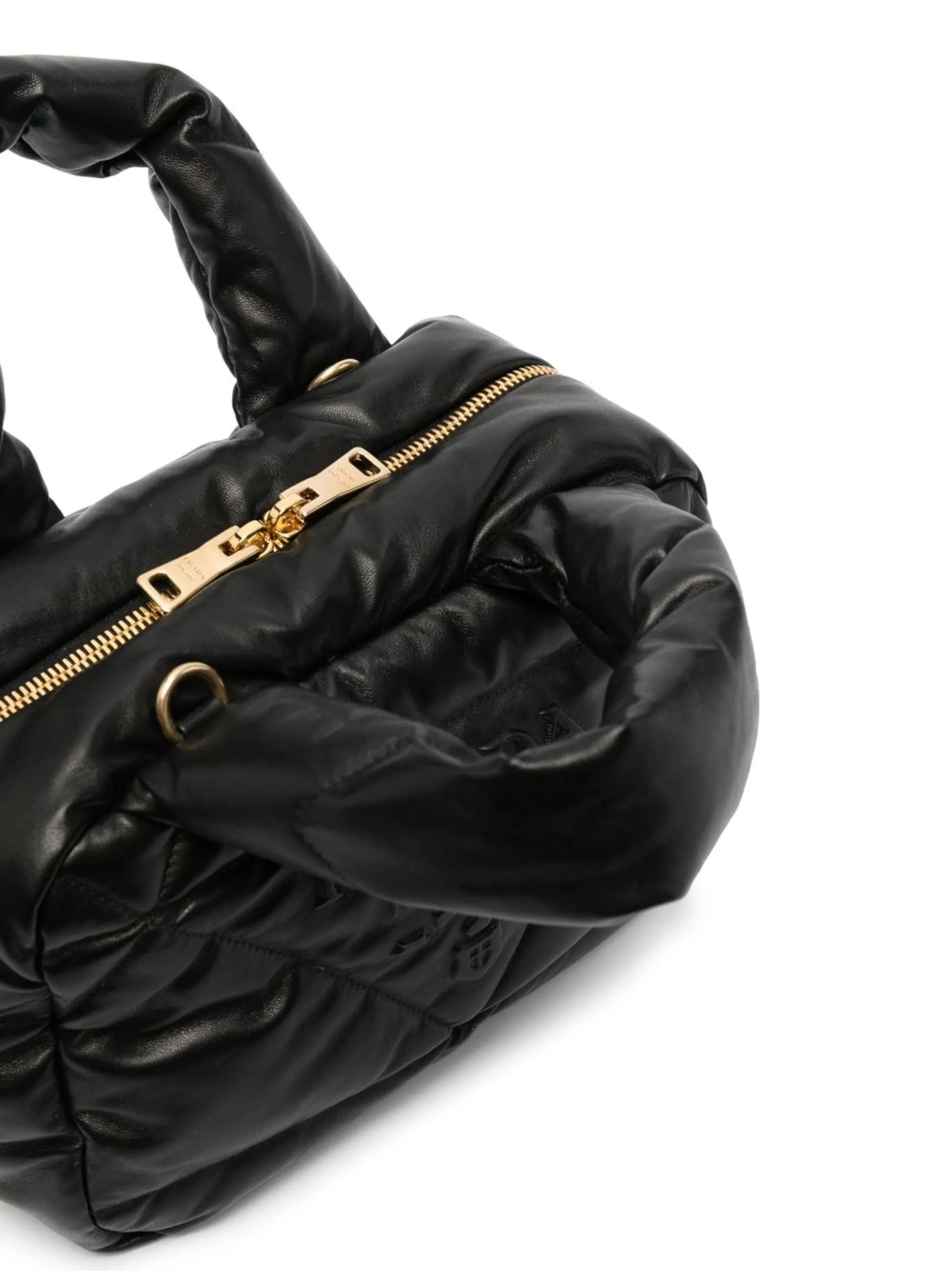 quilted logo tote bag