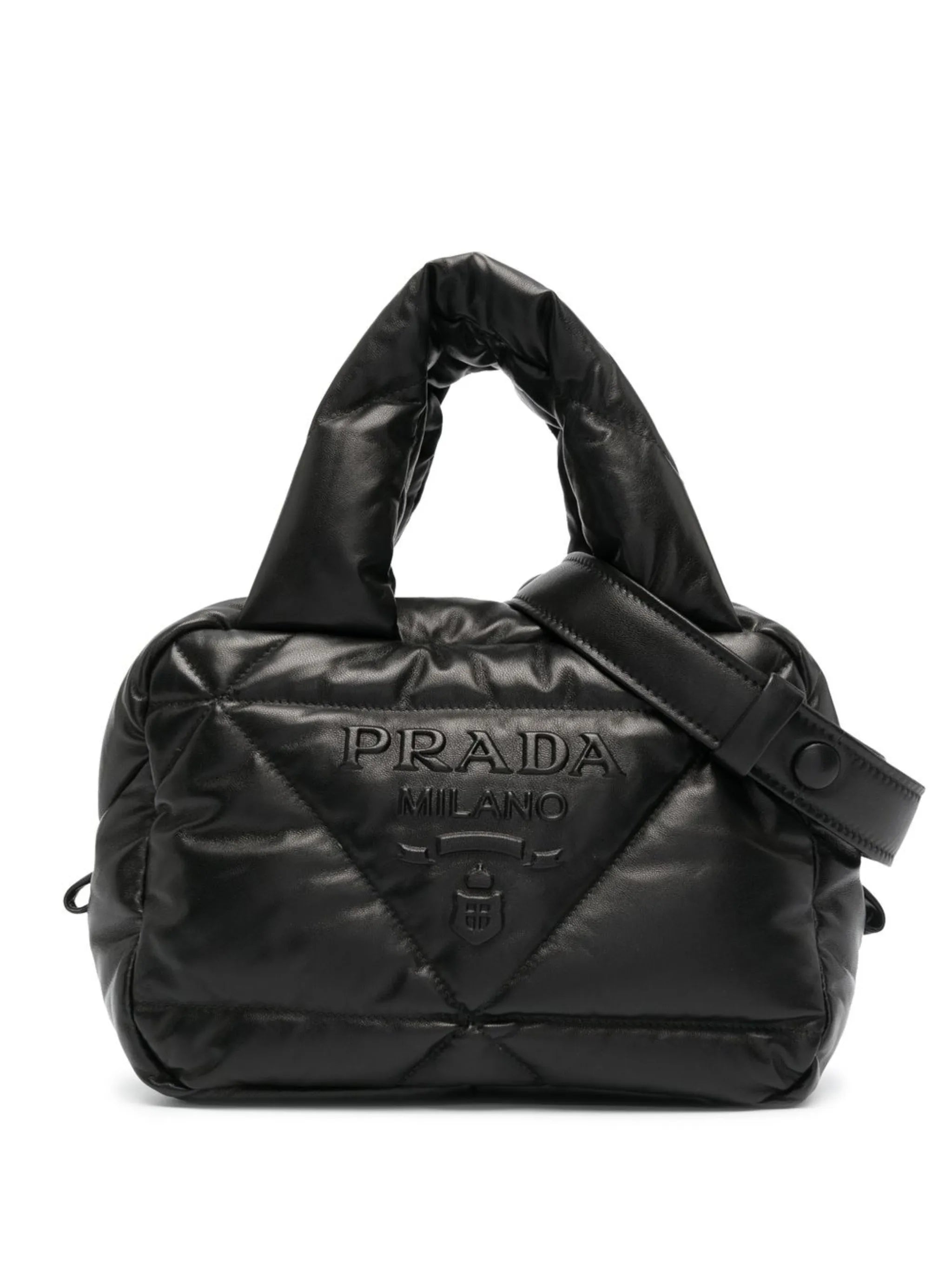 quilted logo tote bag