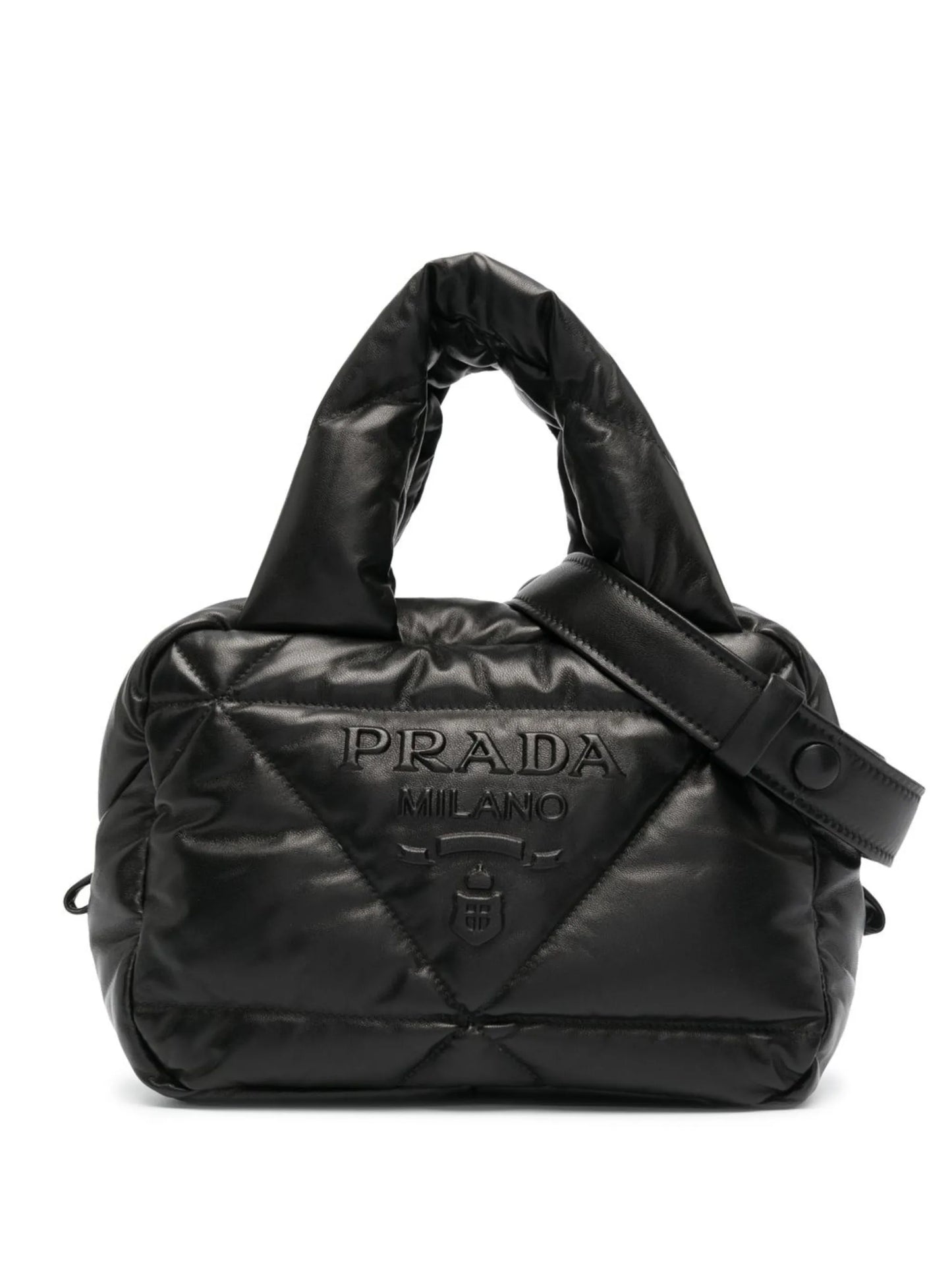 quilted logo tote bag