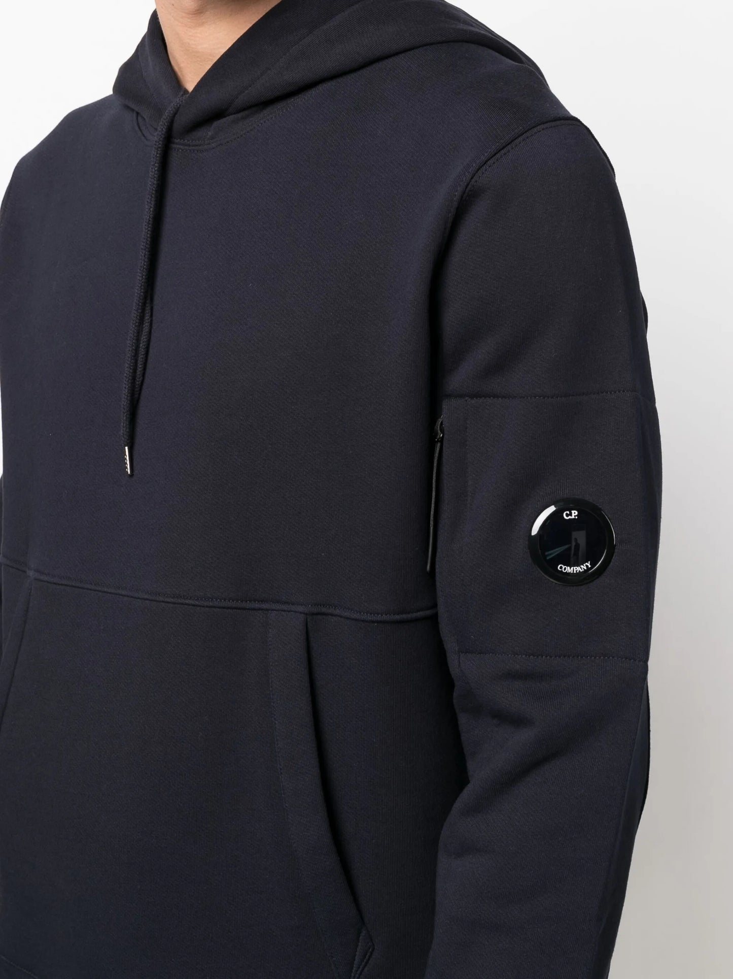 Lens-detailed cotton hoodie