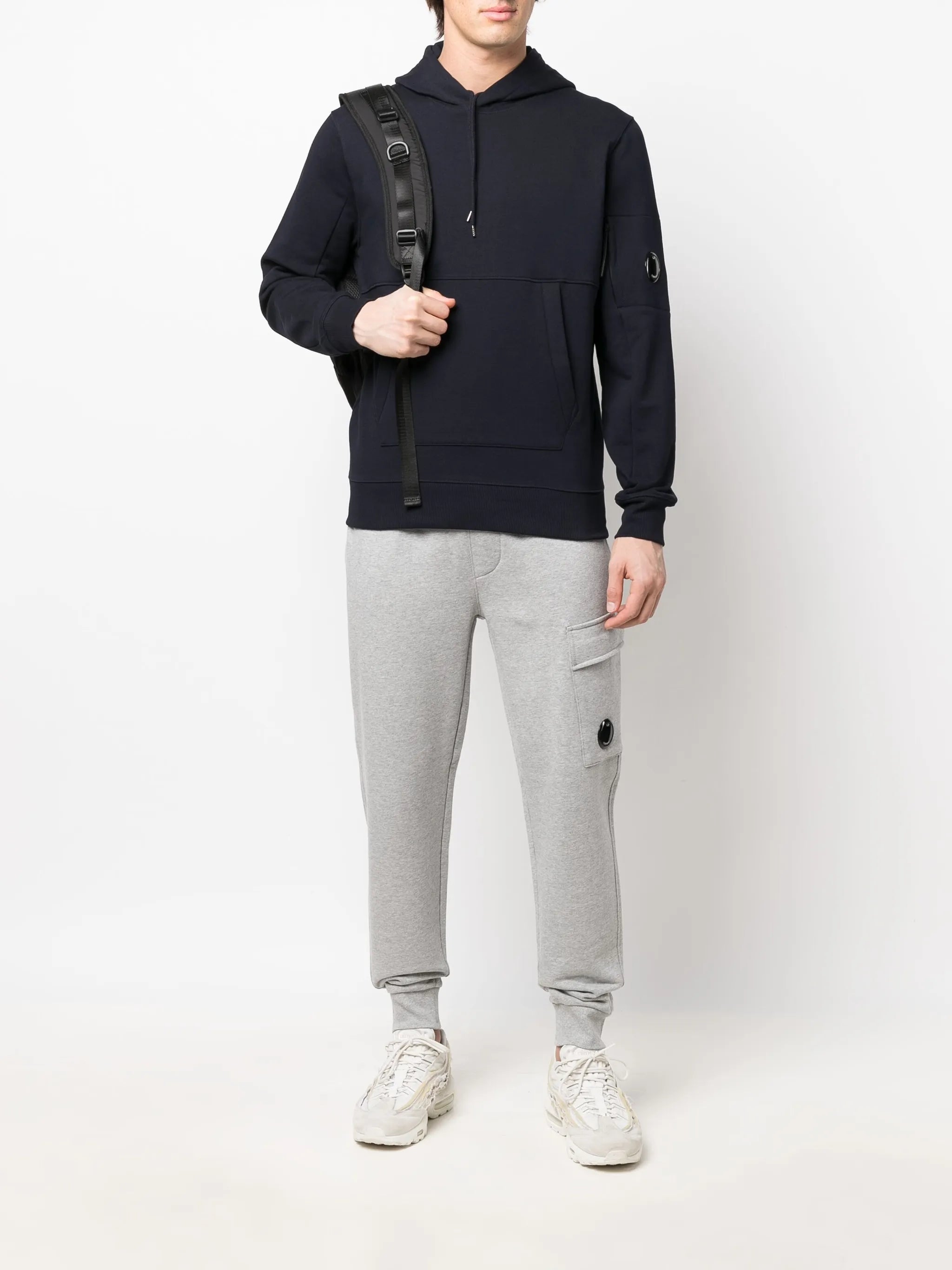 Lens-detailed cotton hoodie